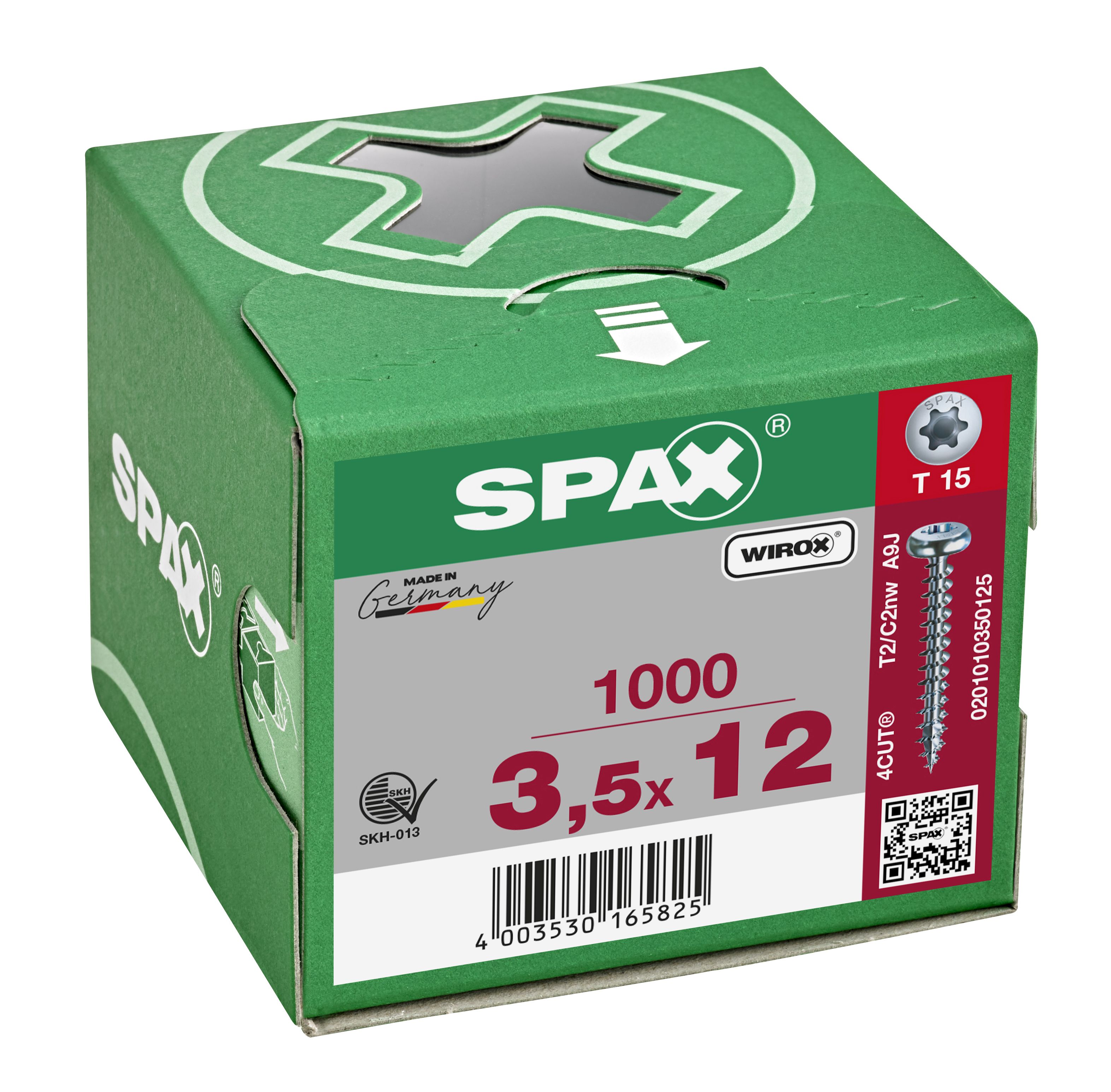 CABEZA REDONDA SPAX T-STAR PLUS T15 ROSCA COMPLETA WIROX 1000 UD.