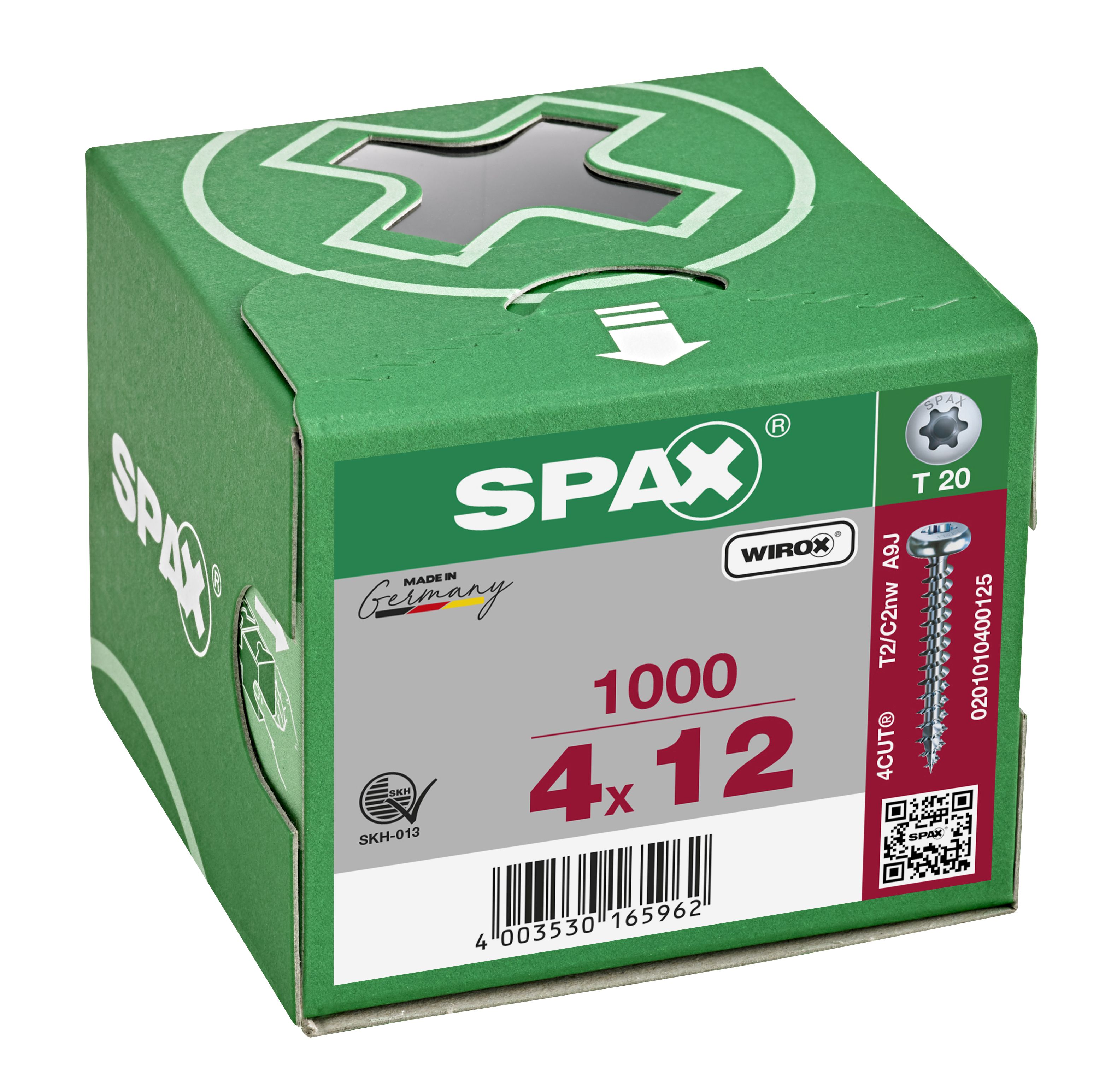 CABEZA REDONDA SPAX T-STAR PLUS T20 ROSCA COMPLETA WIROX 1000 UD.