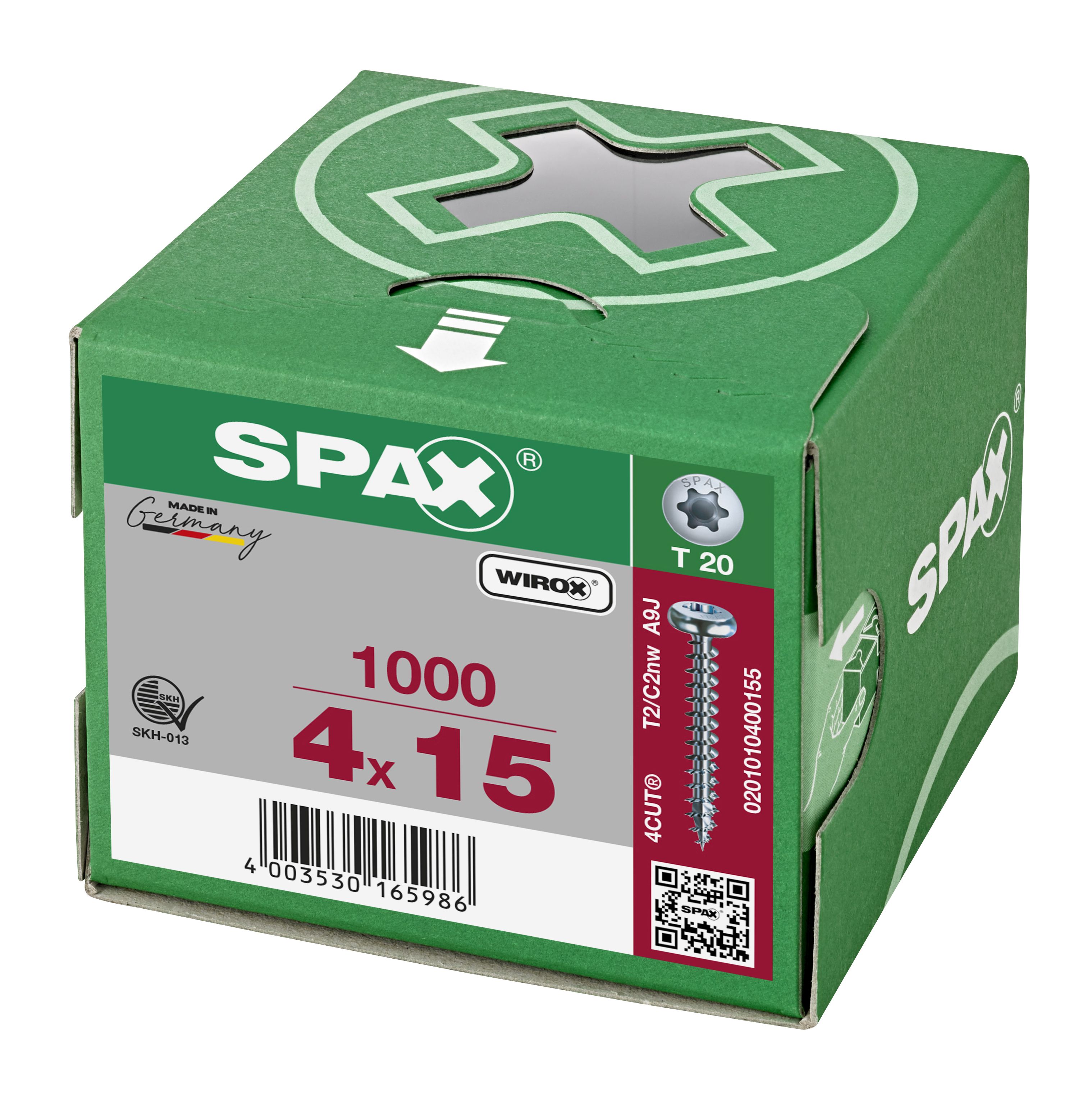 CABEZA REDONDA SPAX T-STAR PLUS T20 ROSCA COMPLETA WIROX 1000 UD.