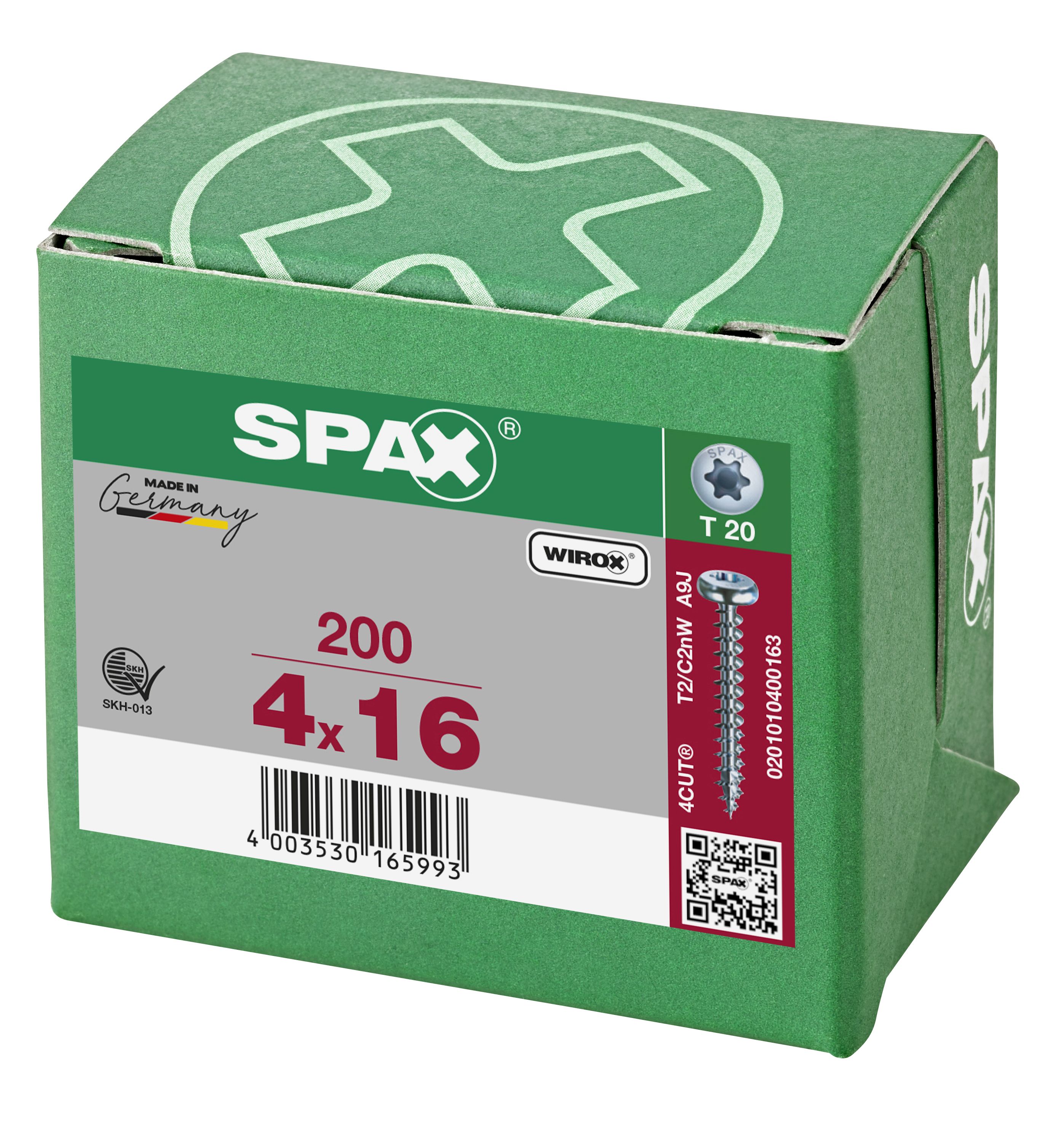 CABEZA REDONDA SPAX T-STAR PLUS T20 ROSCA COMPLETA WIROX 200 UD.