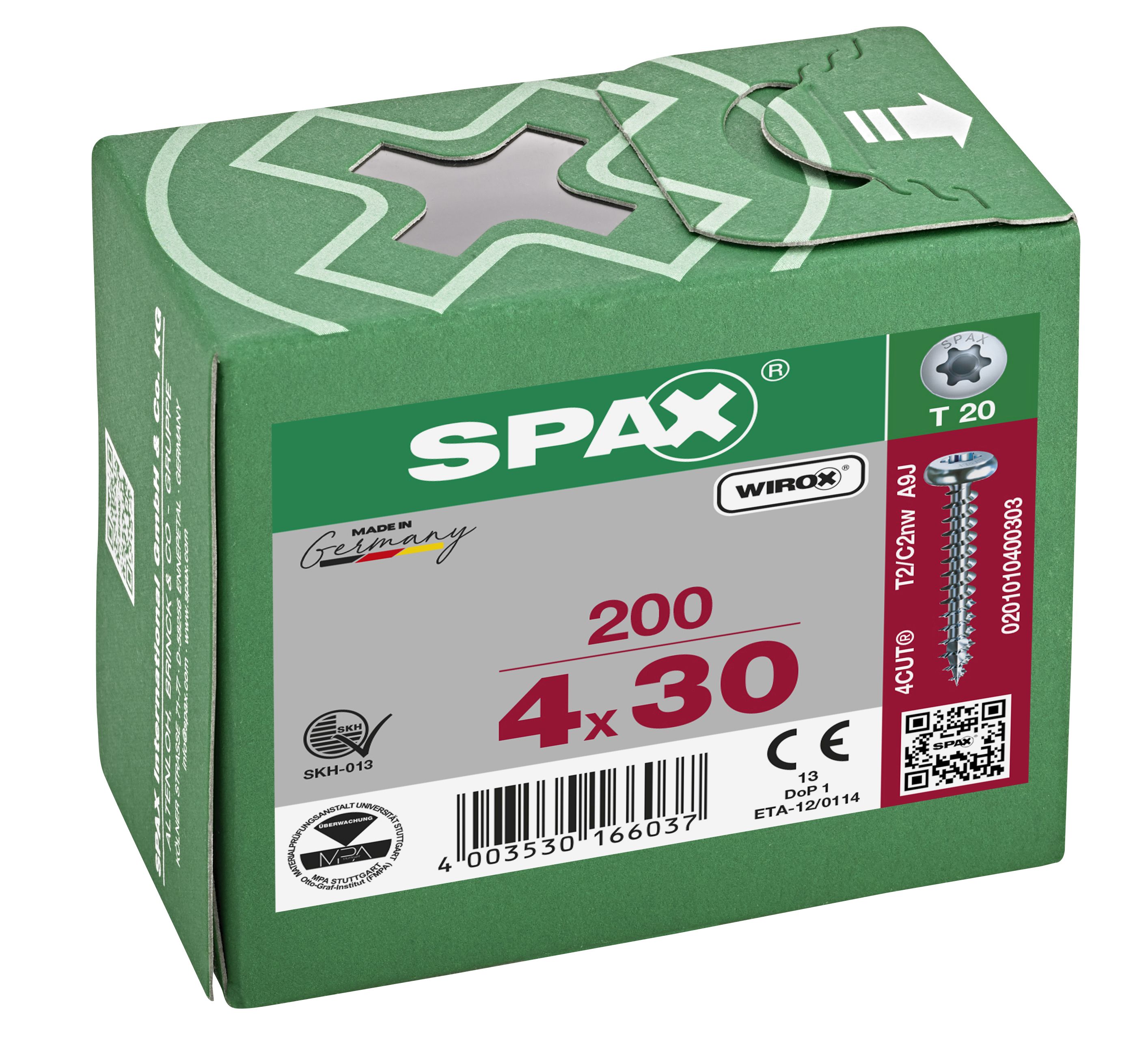 CABEZA REDONDA SPAX T-STAR PLUS T20 ROSCA COMPLETA WIROX 200 UD.