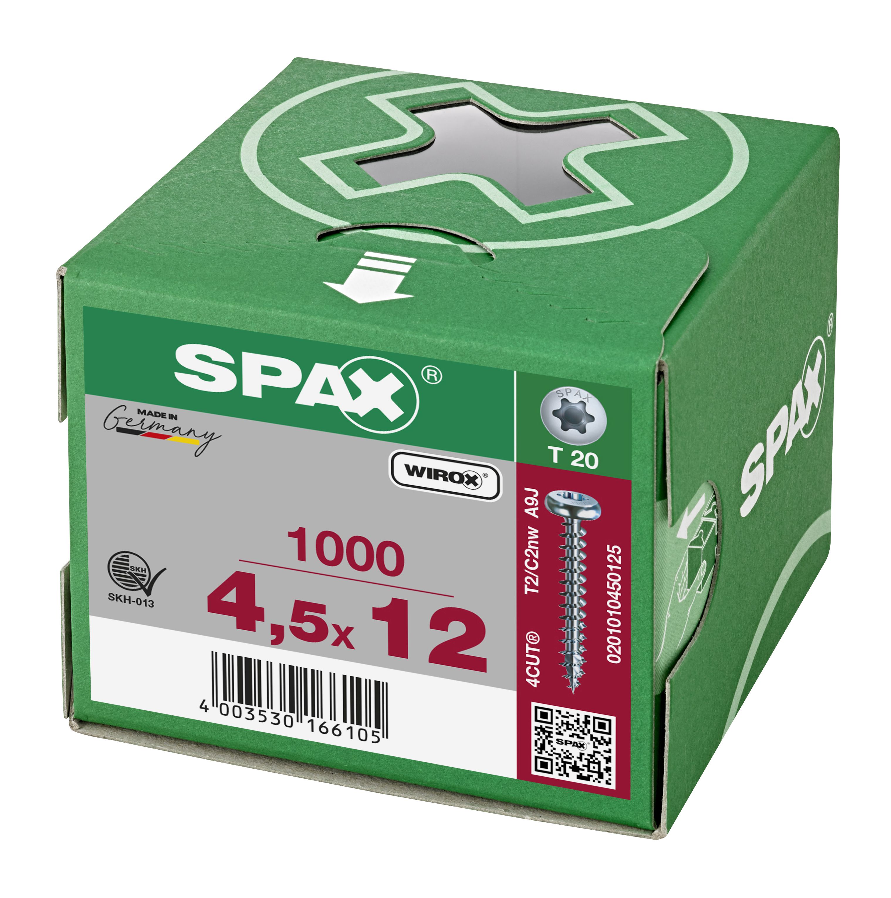 CABEZA REDONDA SPAX T-STAR PLUS T20 ROSCA COMPLETA WIROX 1000 UD.