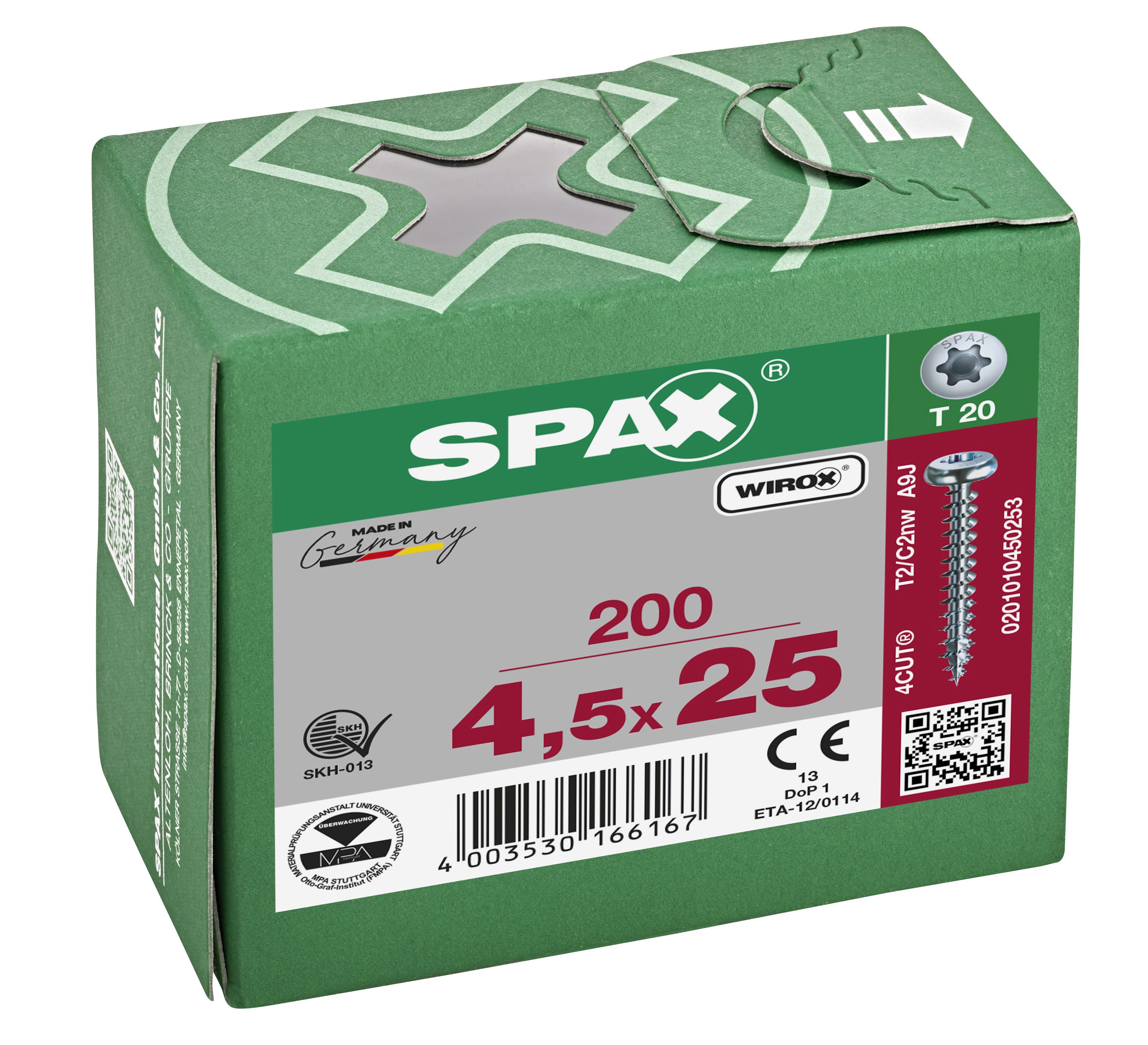 CABEZA REDONDA SPAX T-STAR PLUS T20 ROSCA COMPLETA WIROX 200 UD.
