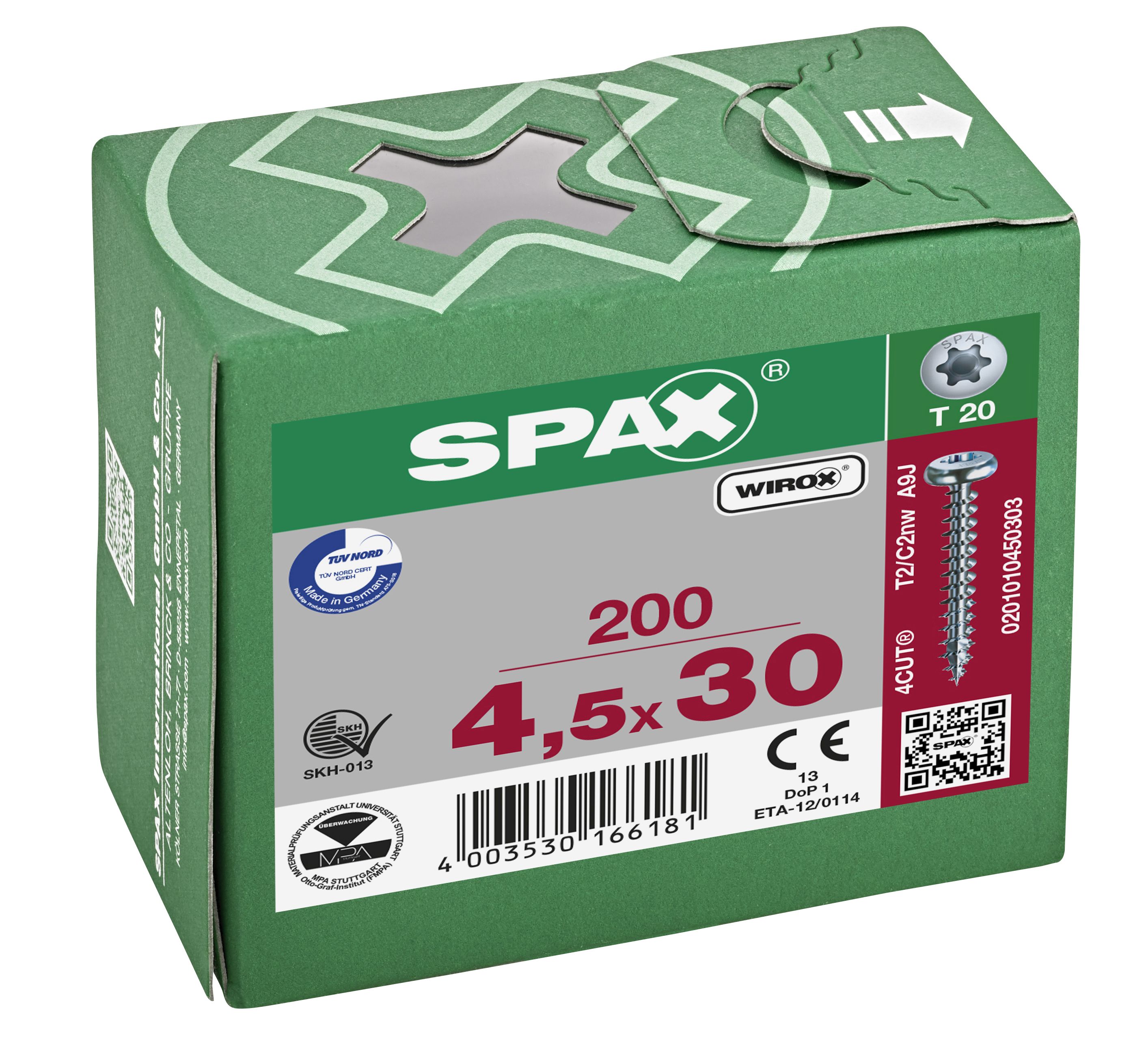 CABEZA REDONDA SPAX T-STAR PLUS T20 ROSCA COMPLETA WIROX 200 UD.