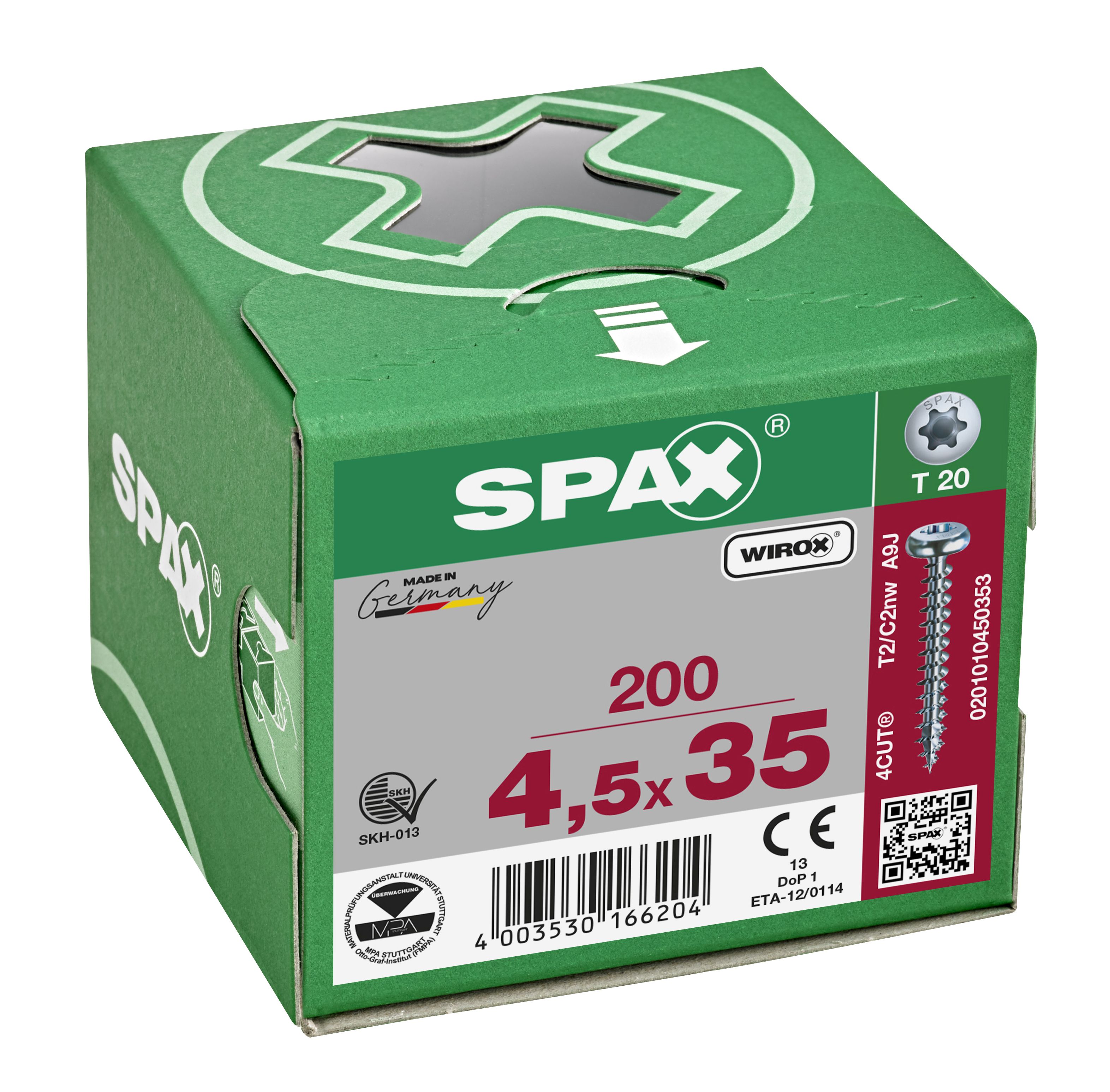 CABEZA REDONDA SPAX T-STAR PLUS T20 ROSCA COMPLETA WIROX 200 UD.
