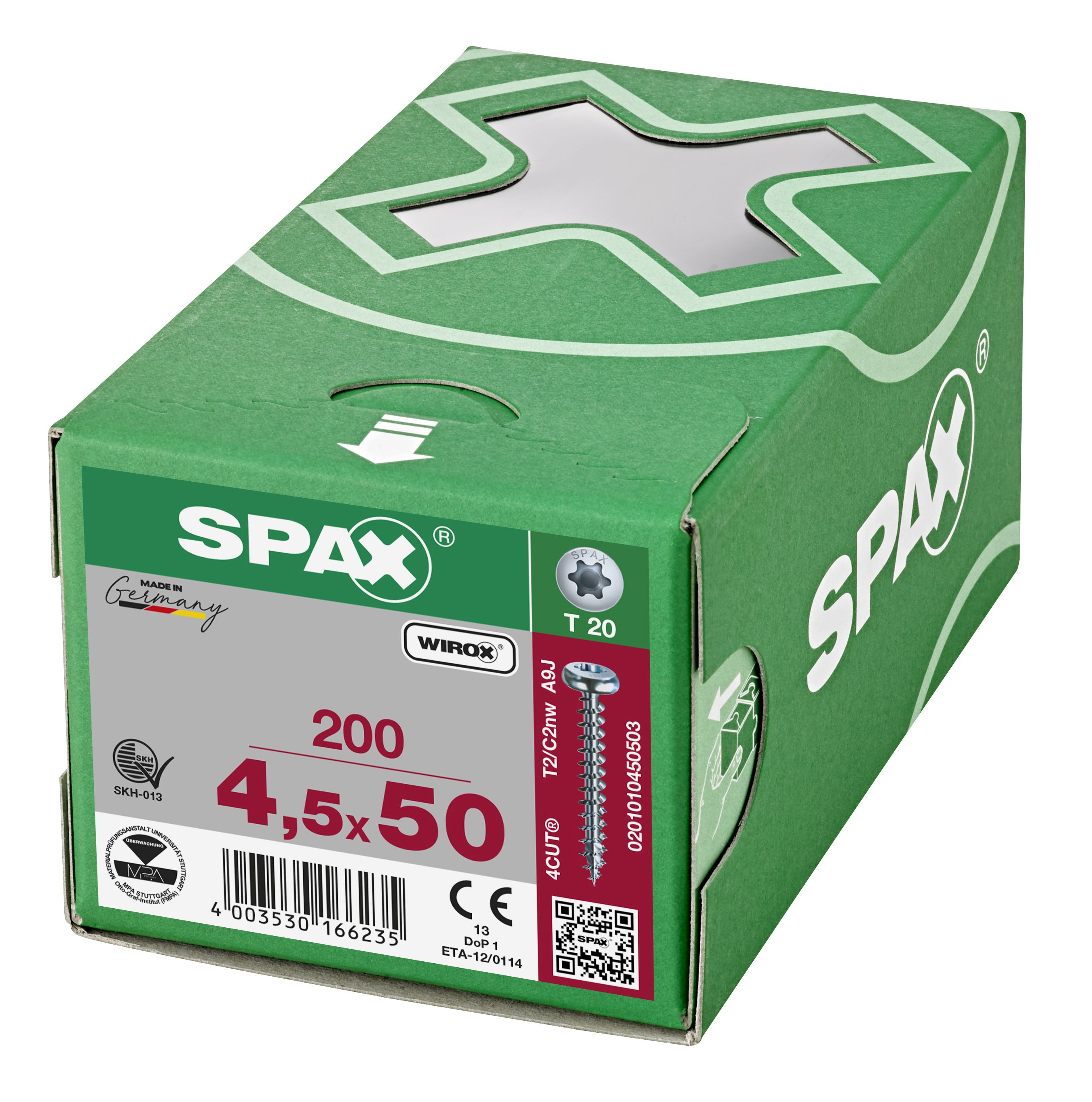 CABEZA REDONDA SPAX T-STAR PLUS T20 ROSCA COMPLETA WIROX 200 UD.