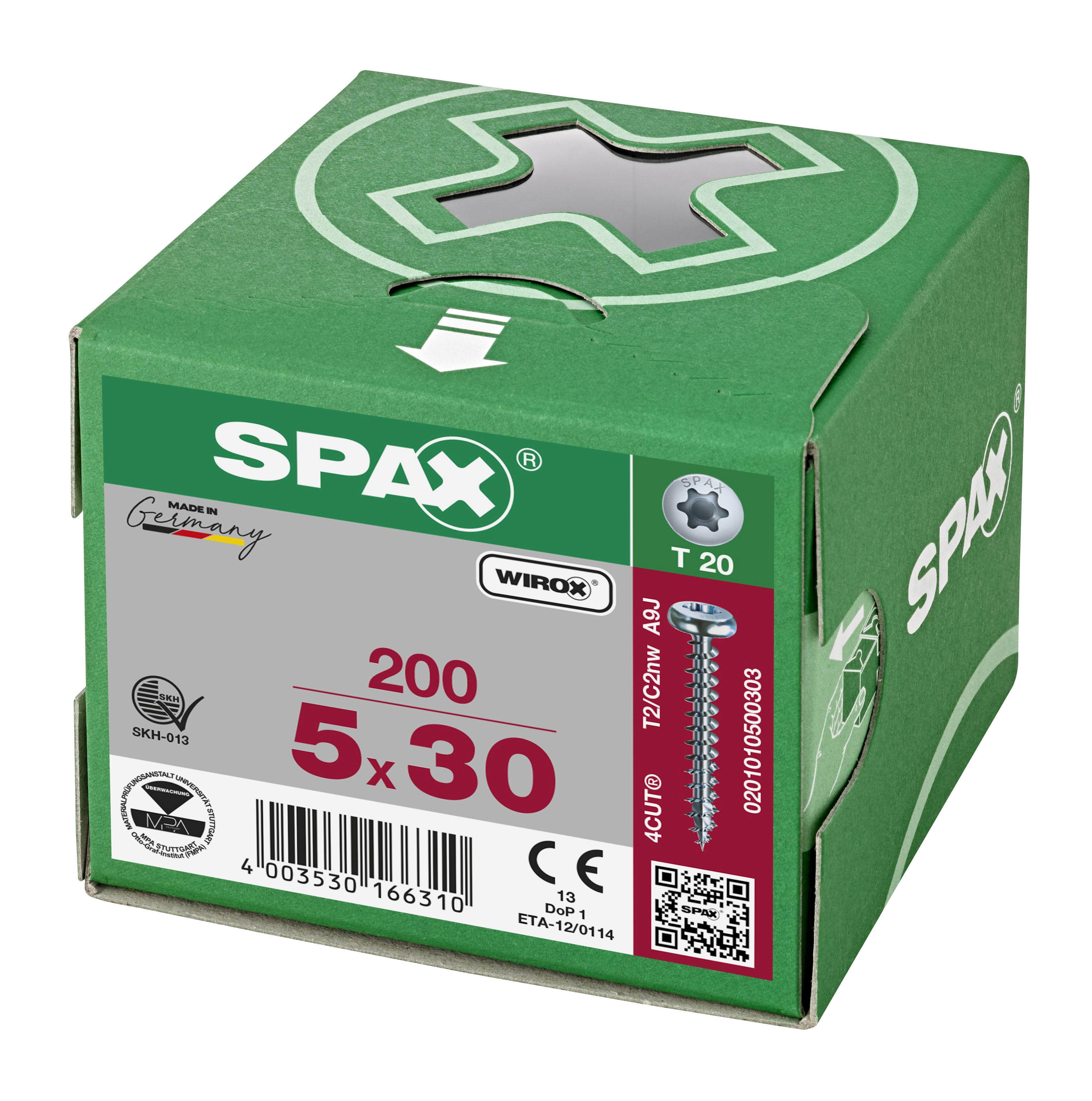 CABEZA REDONDA SPAX T-STAR PLUS T20 ROSCA COMPLETA WIROX 200 UD.