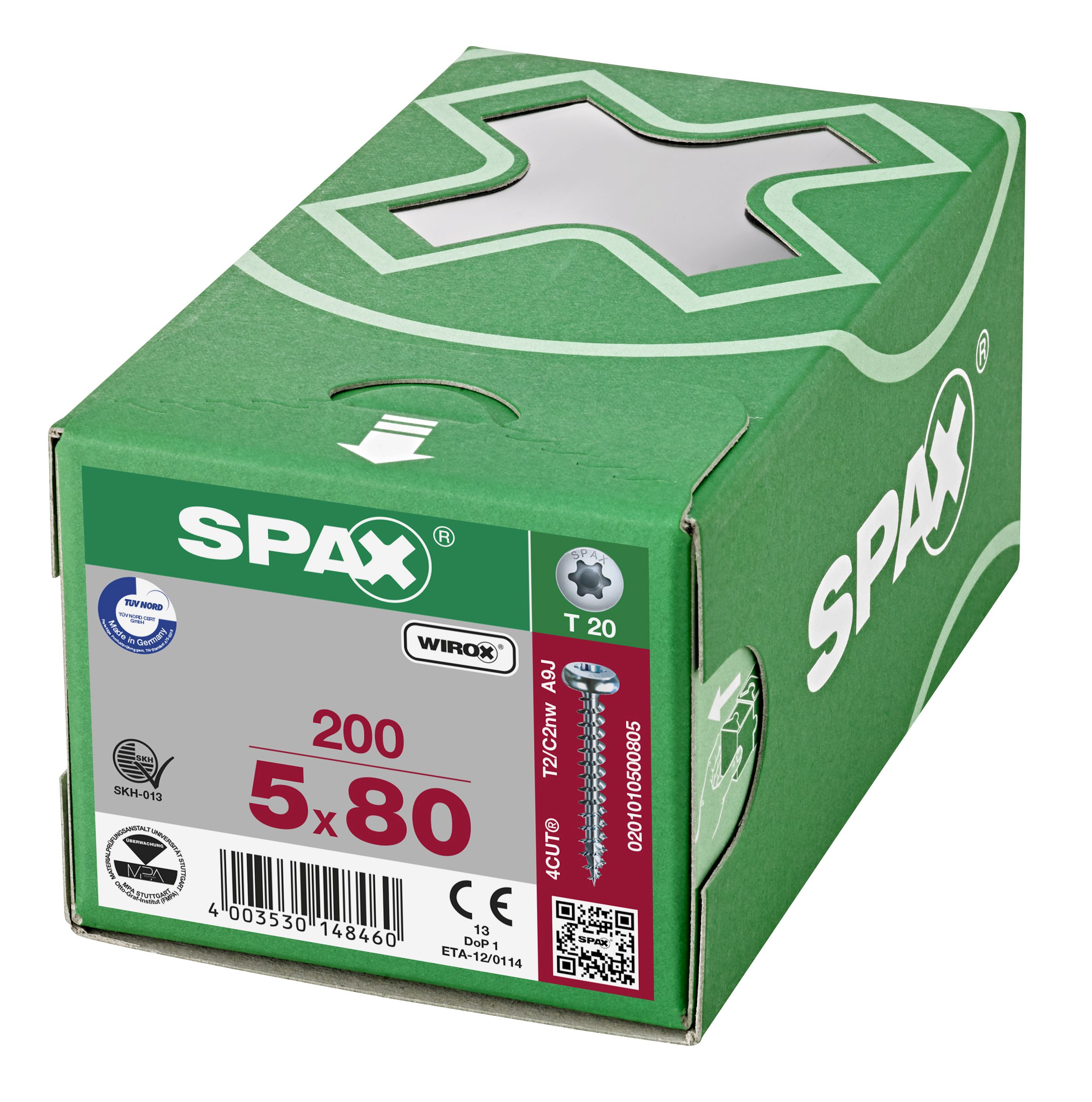 CABEZA REDONDA SPAX T-STAR PLUS T20 ROSCA COMPLETA WIROX 200 UD.