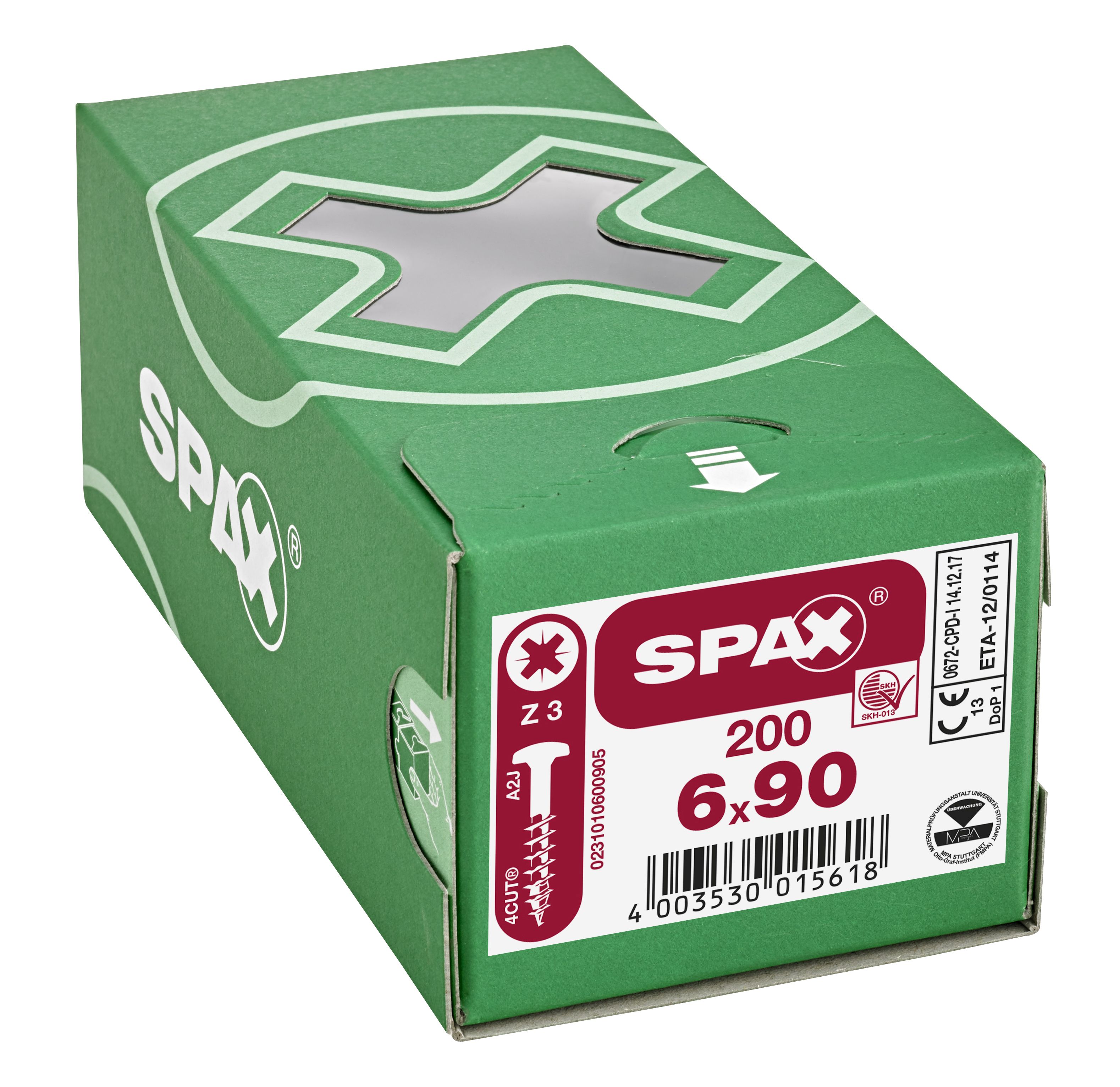 CABEZA REDONDA SPAX RANURA EN CRUZ Z3 ROSCA PARCIAL GALVANIZADO 200 UD.