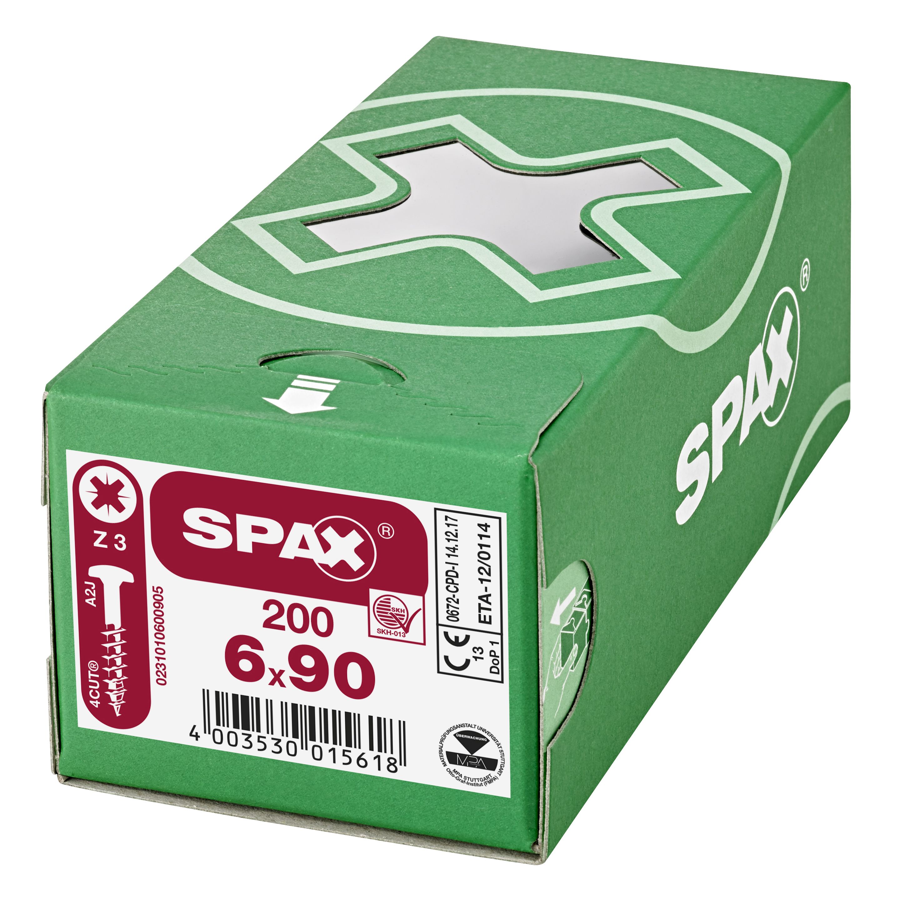 CABEZA REDONDA SPAX RANURA EN CRUZ Z3 ROSCA PARCIAL GALVANIZADO 200 UD.