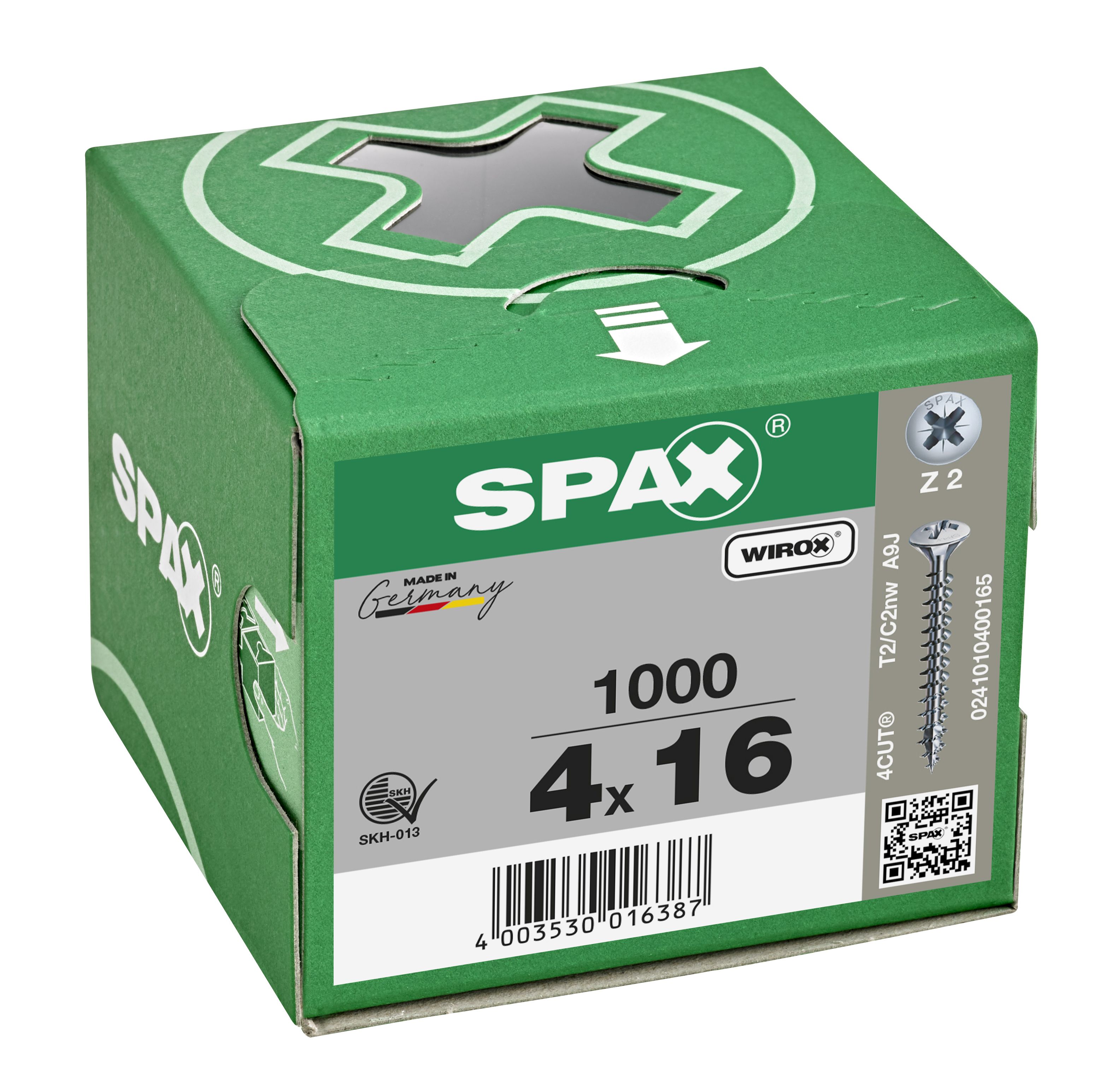 CABEZA MÚLTIPLE GOTA DE SEBO SPAX NERVIOS DE FRENADO Z2 ROSCA COMPLETA WIROX 1000 UD.