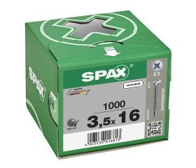 CABEZA MÚLTIPLE GOTA DE SEBO SPAX NERVIOS DE FRENADO RANURA EN CRUZ Z2 ROSCA COMPLETA NIQUELADO 1000 UD.