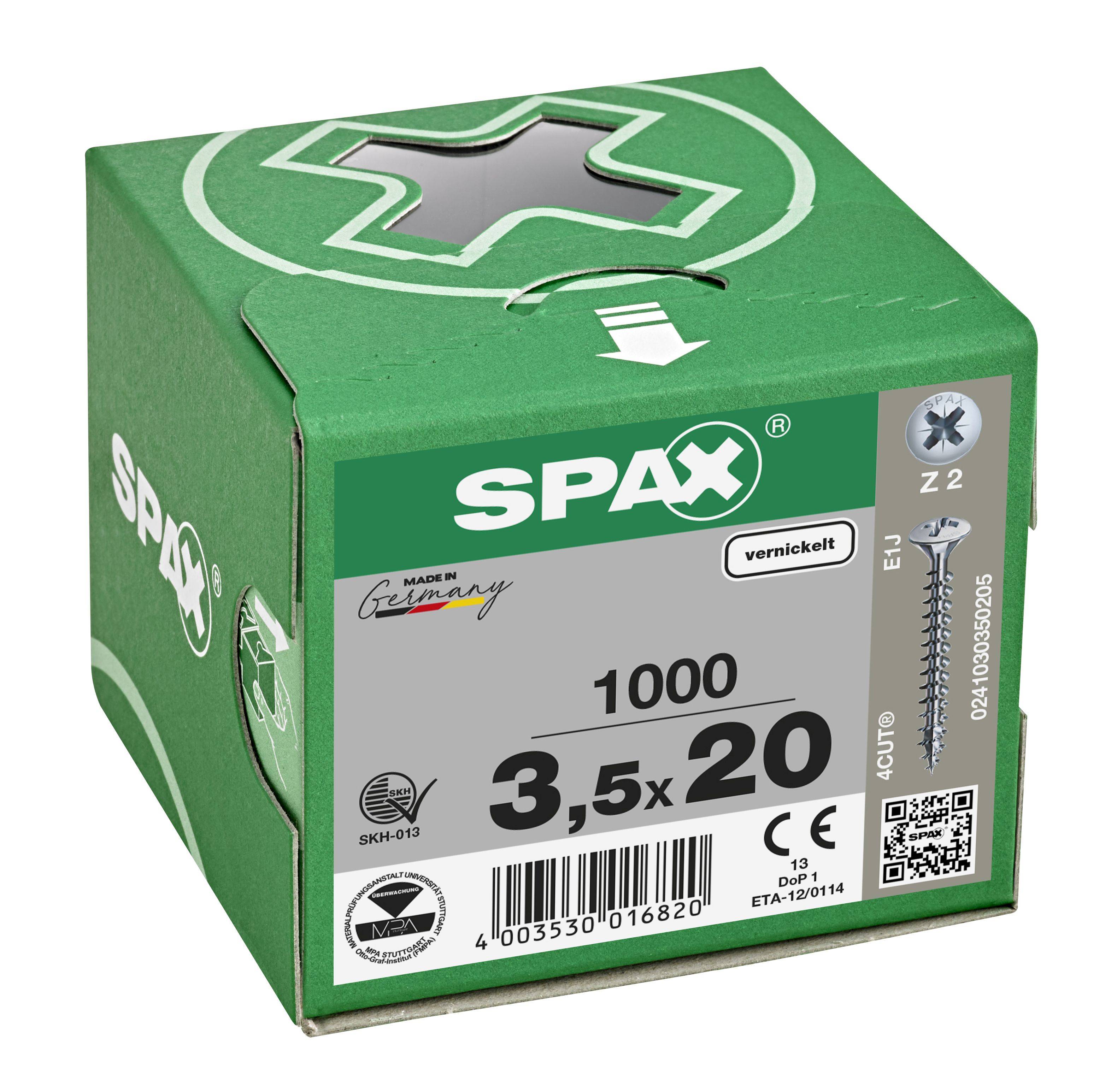 CABEZA MÚLTIPLE GOTA DE SEBO SPAX NERVIOS DE FRENADO RANURA EN CRUZ Z2 ROSCA COMPLETA NIQUELADO 1000 UD.