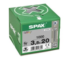 CABEZA MÚLTIPLE GOTA DE SEBO SPAX NERVIOS DE FRENADO RANURA EN CRUZ Z2 ROSCA COMPLETA NIQUELADO 1000 UD.