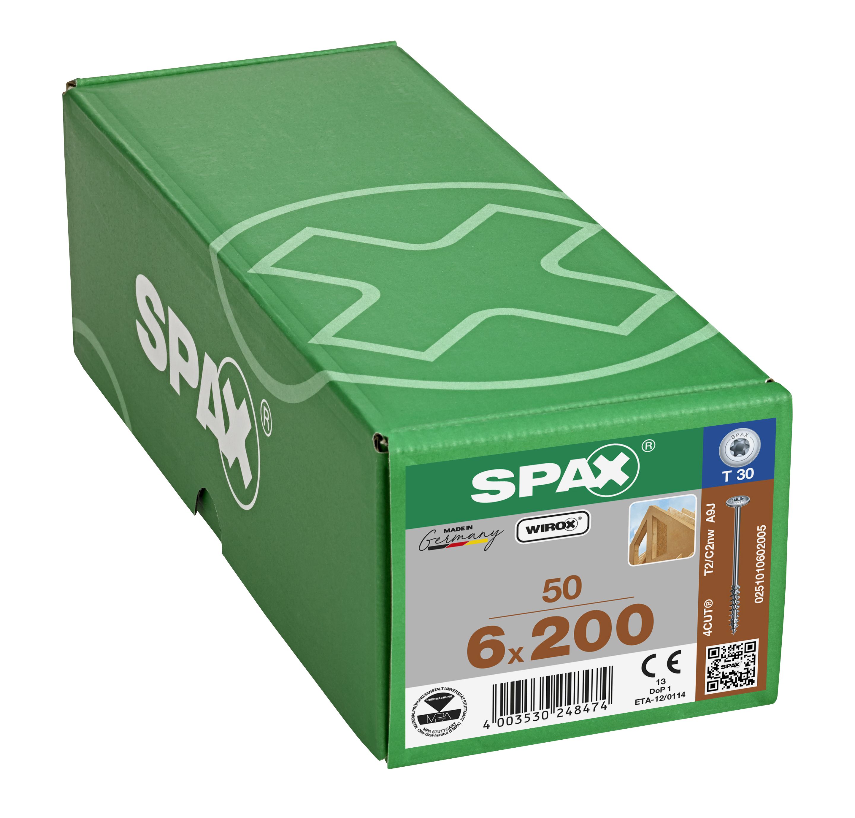 CABEZA ARANDELA SPAX T-STAR PLUS T30 ROSCA PARCIAL WIROX 50 UD.