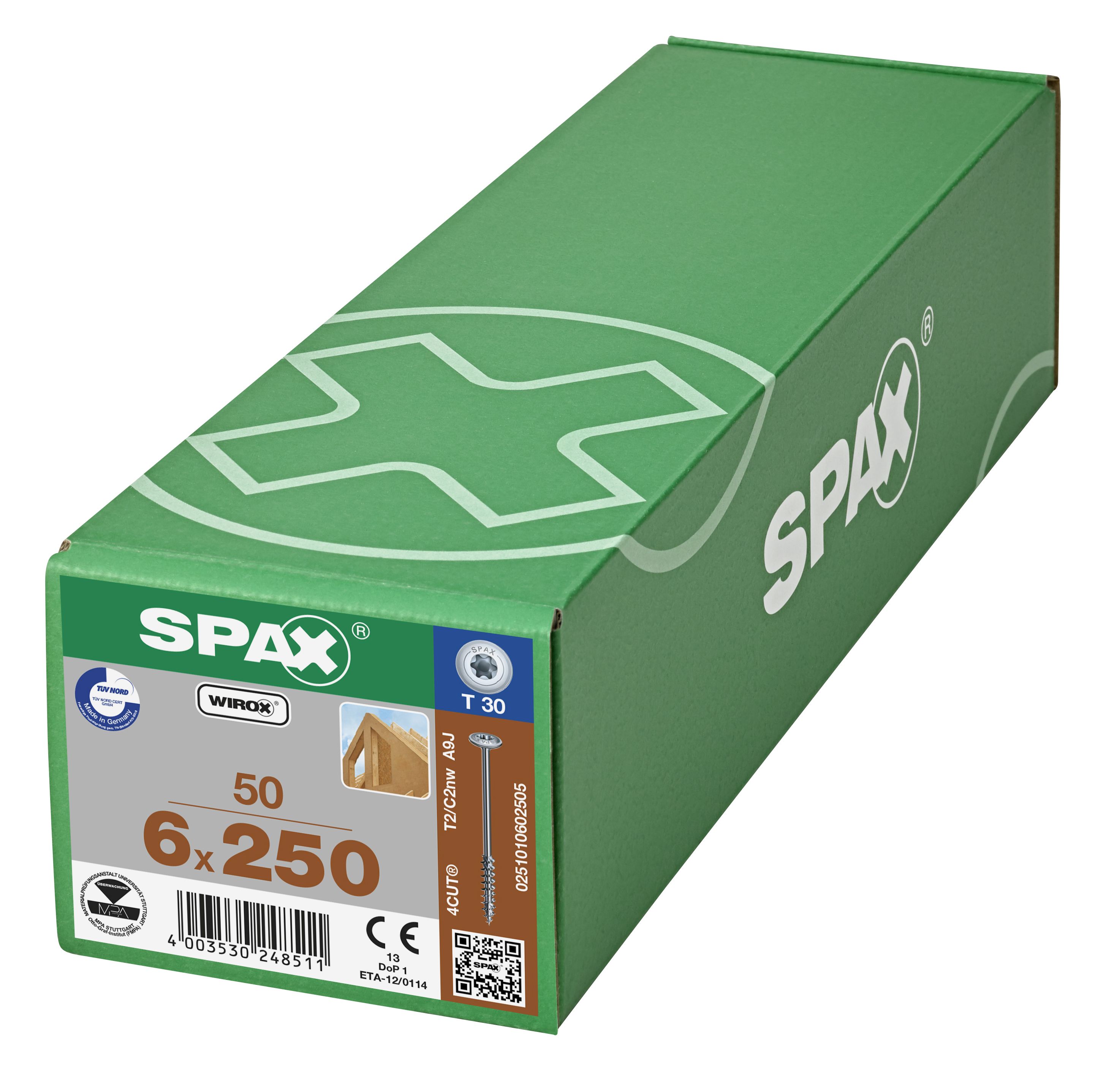 CABEZA ARANDELA SPAX T-STAR PLUS T30 ROSCA PARCIAL 4CUTFRÄSER WIROX 50 UD.