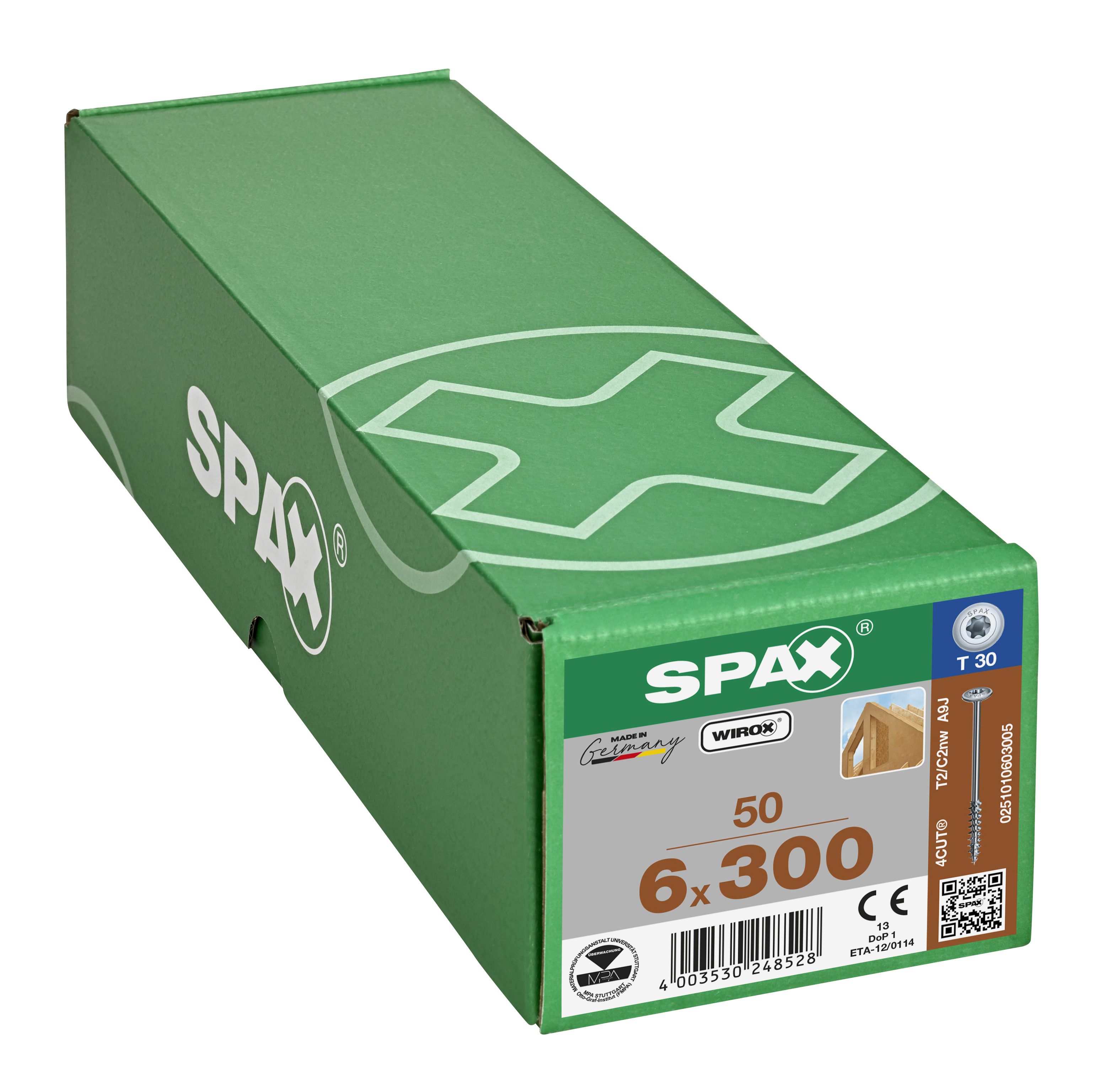 CABEZA ARANDELA SPAX T-STAR PLUS T30 ROSCA PARCIAL FRESA 4CUT WIROX 50 UD.