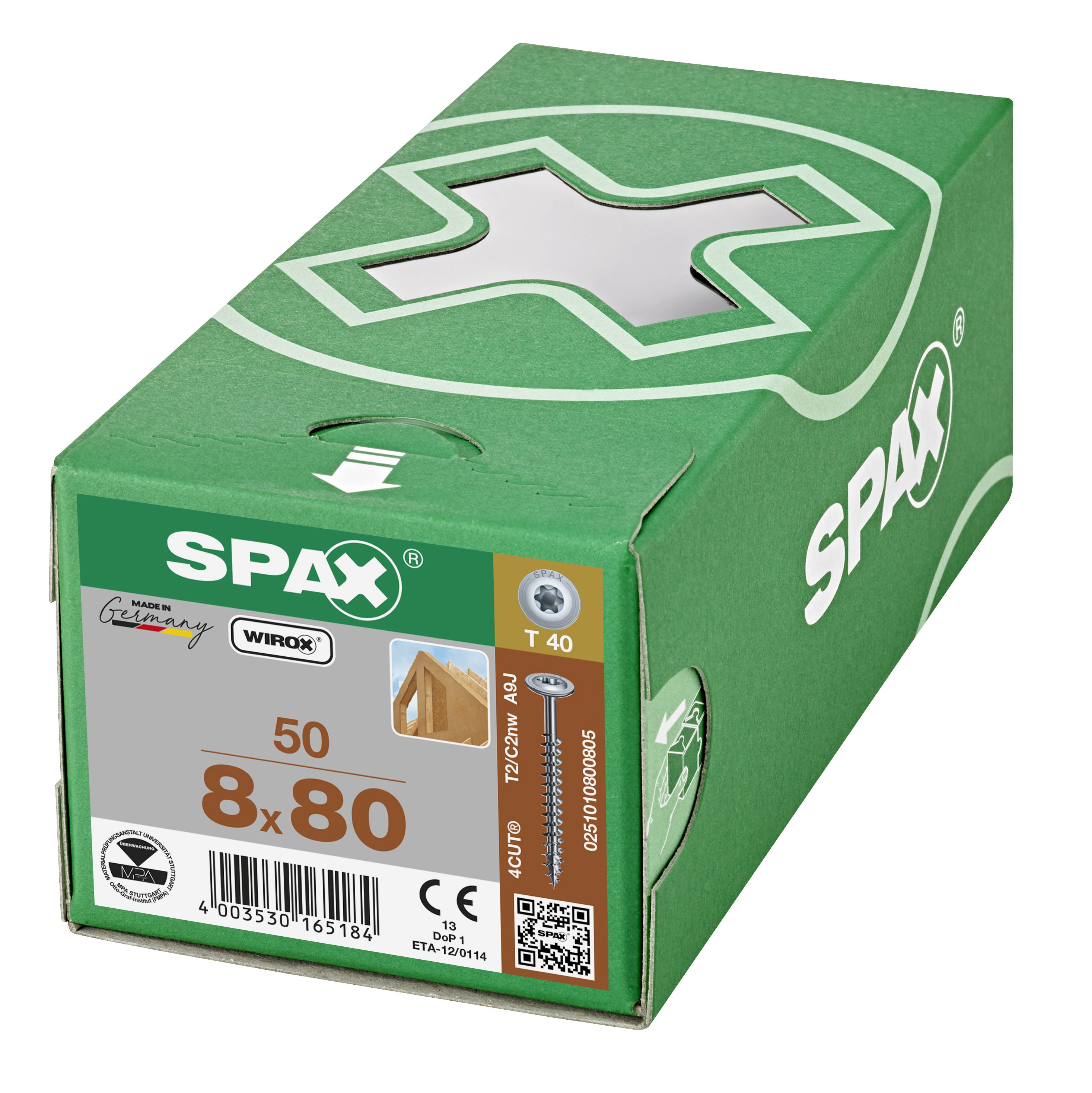 CABEZA ARANDELA SPAX T-STAR T40 ROSCA COMPLETA WIROX 50 UD.