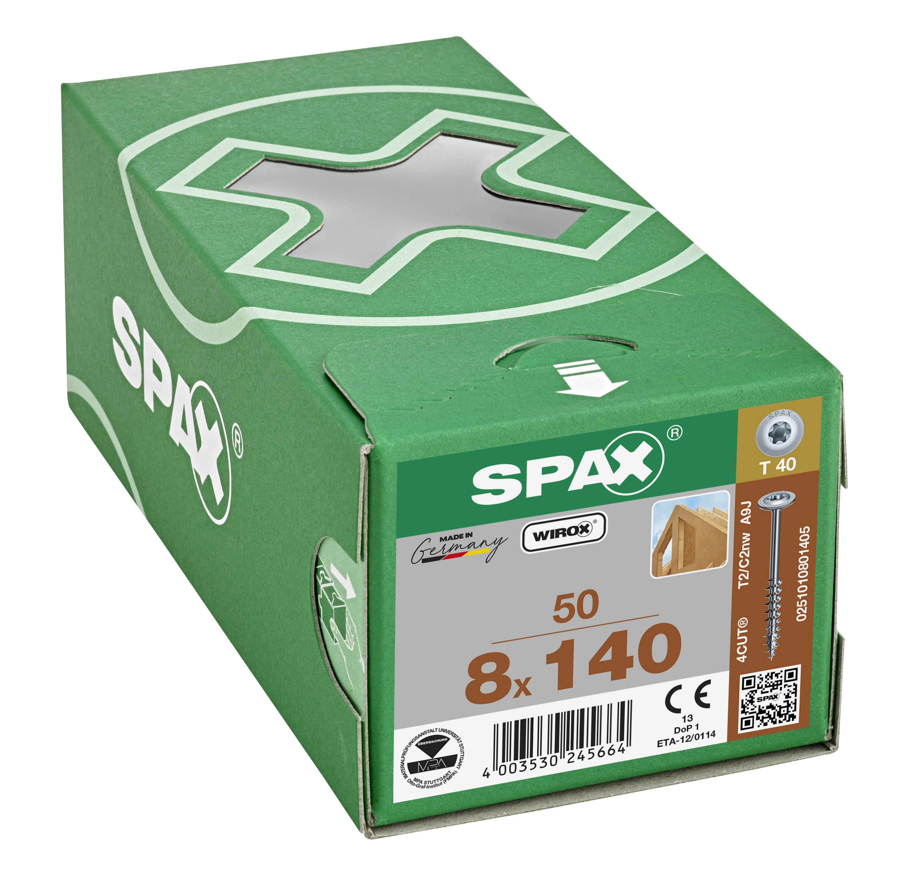 CABEZA ARANDELA SPAX T-STAR PLUS T40 ROSCA PARCIAL WIROX 50 UD.
