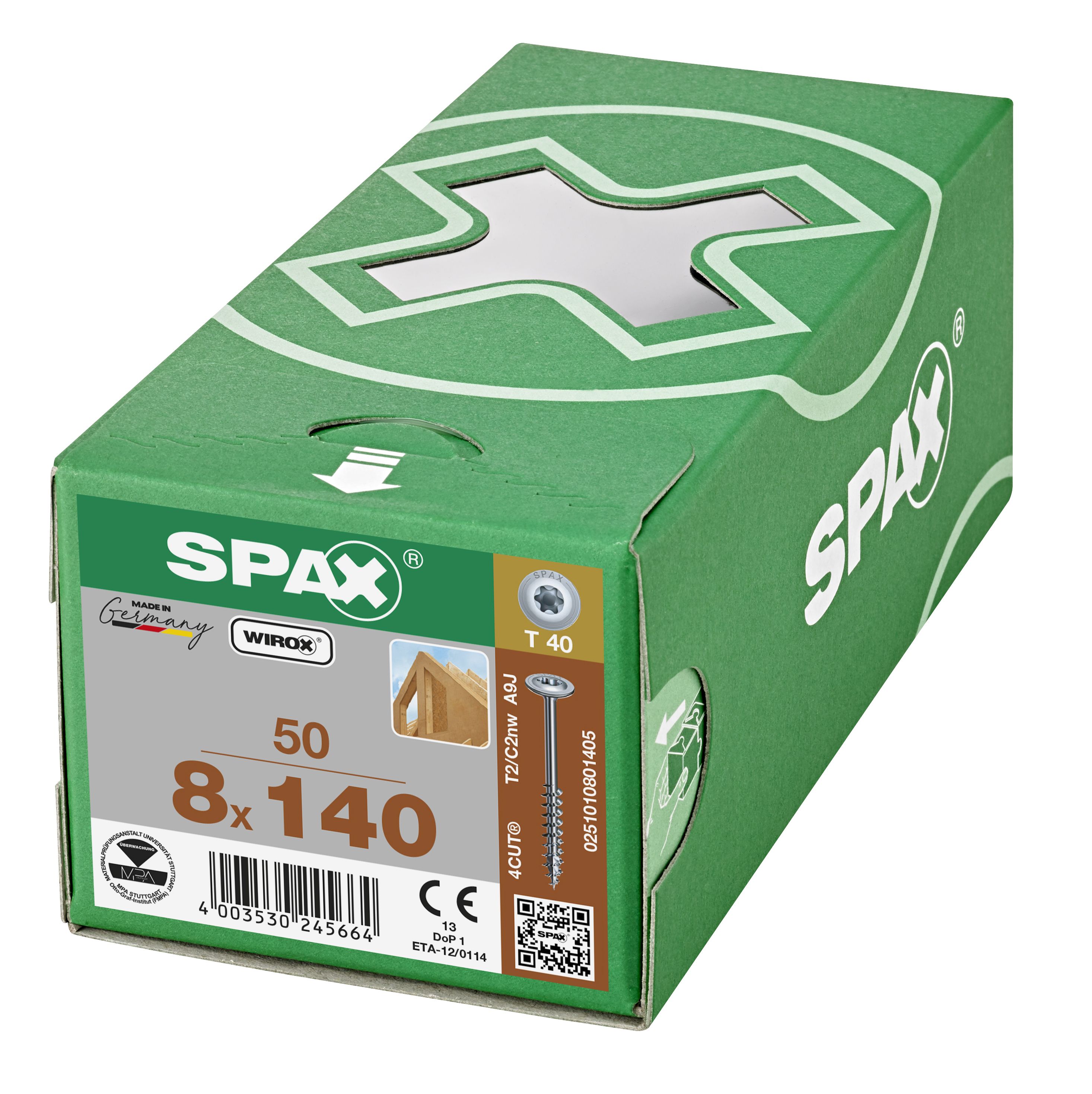 CABEZA ARANDELA SPAX T-STAR PLUS T40 ROSCA PARCIAL WIROX 50 UD.