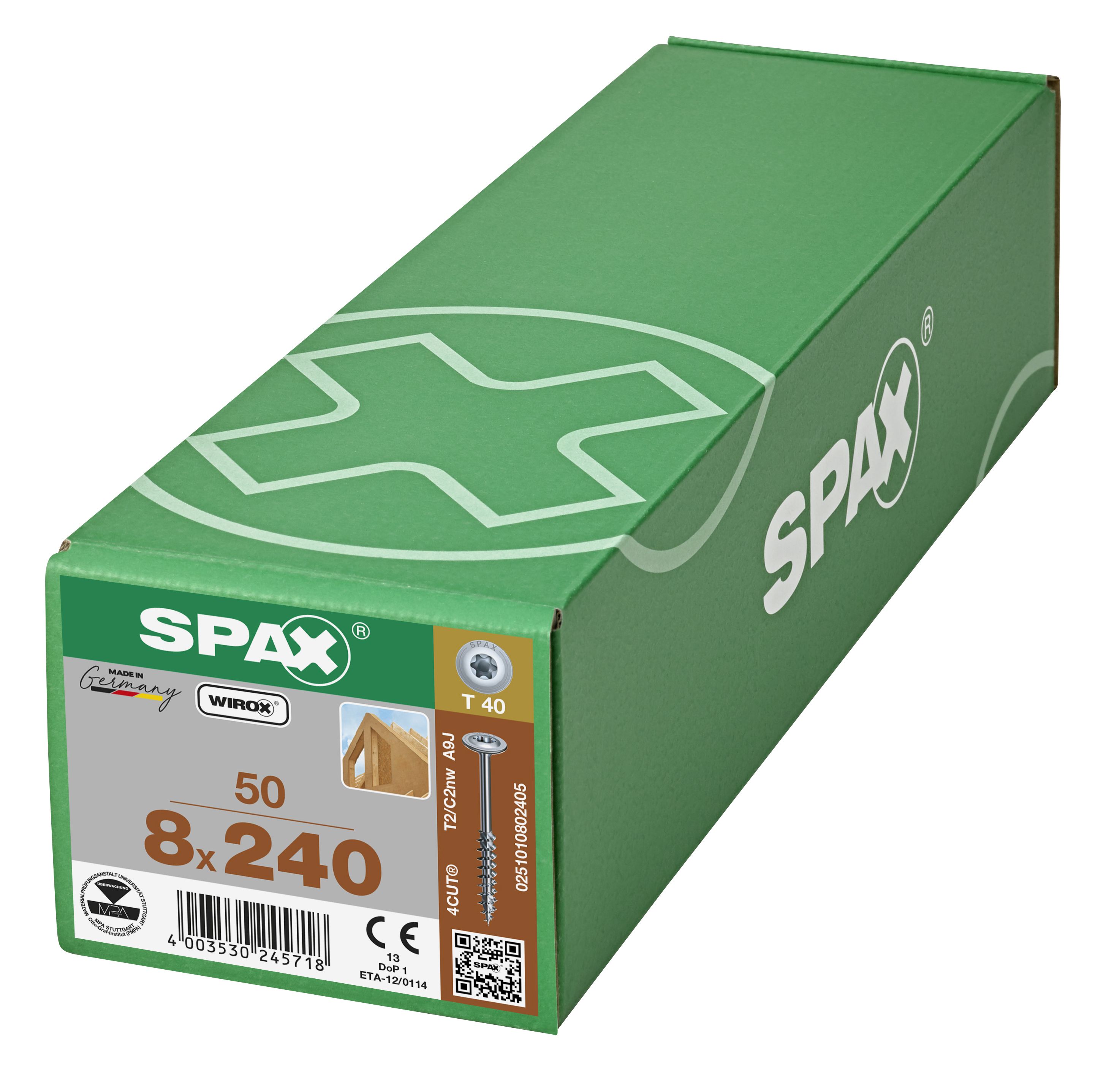 CABEZA ARANDELA SPAX T-STAR PLUS T40 ROSCA PARCIAL 4CUT WIROX 50 UD.