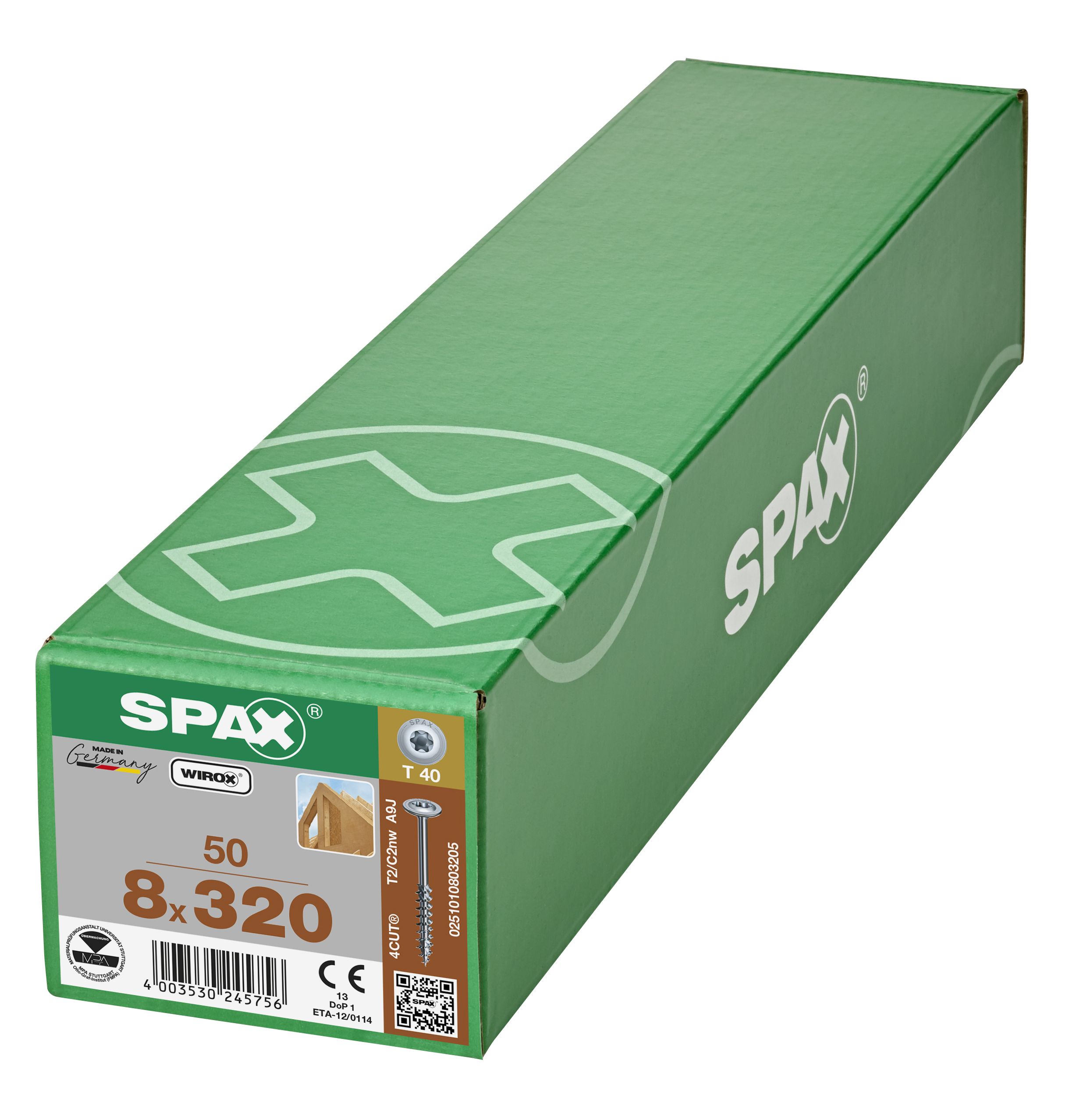 CABEZA ARANDELA SPAX T-STAR PLUS T40 ROSCA PARCIAL 4CUT WIROX 50 UD.