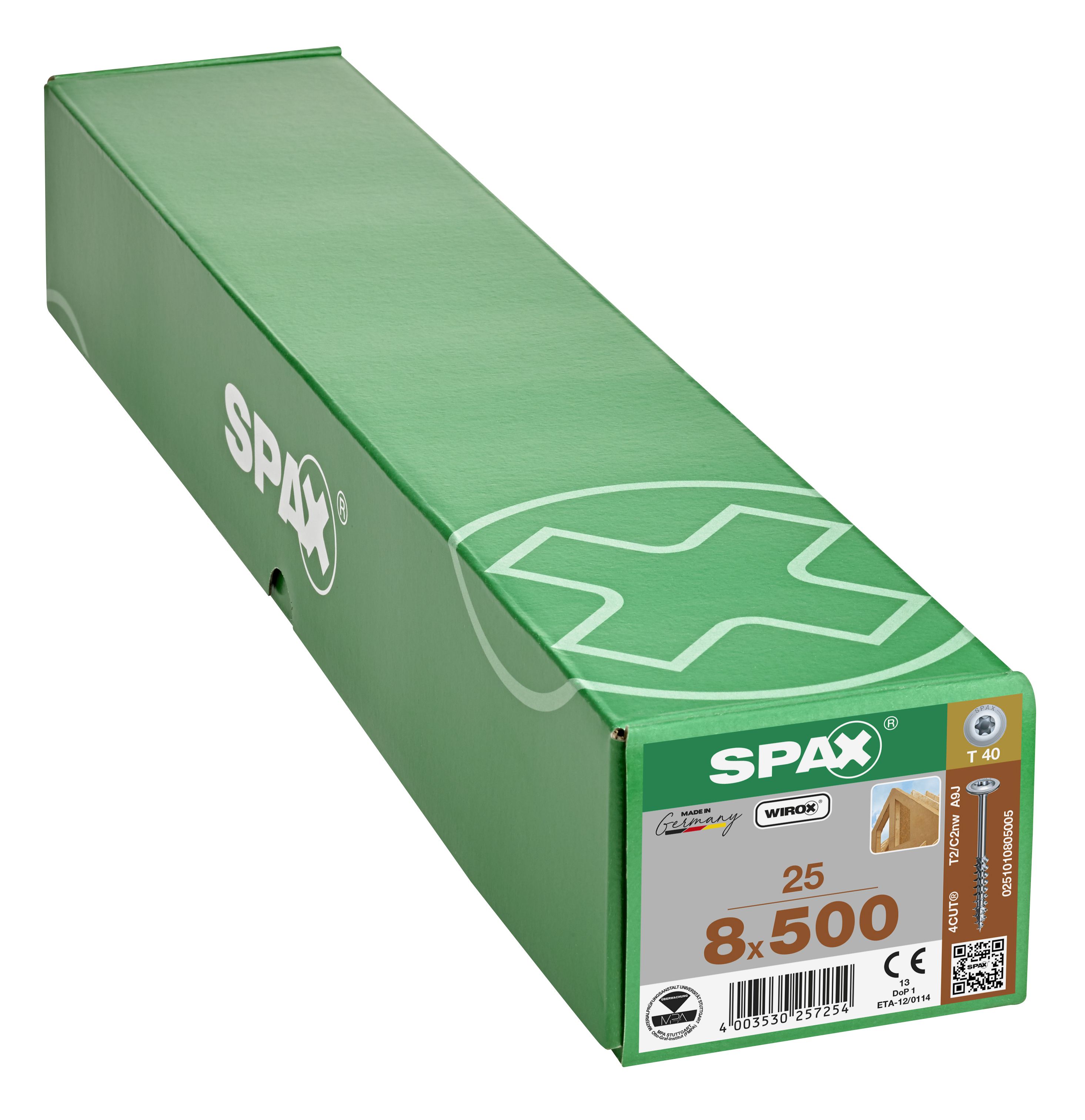 CABEZA ARANDELA SPAX T-STAR PLUS T40 ROSCA PARCIAL 4CUT WIROX 25 UD.