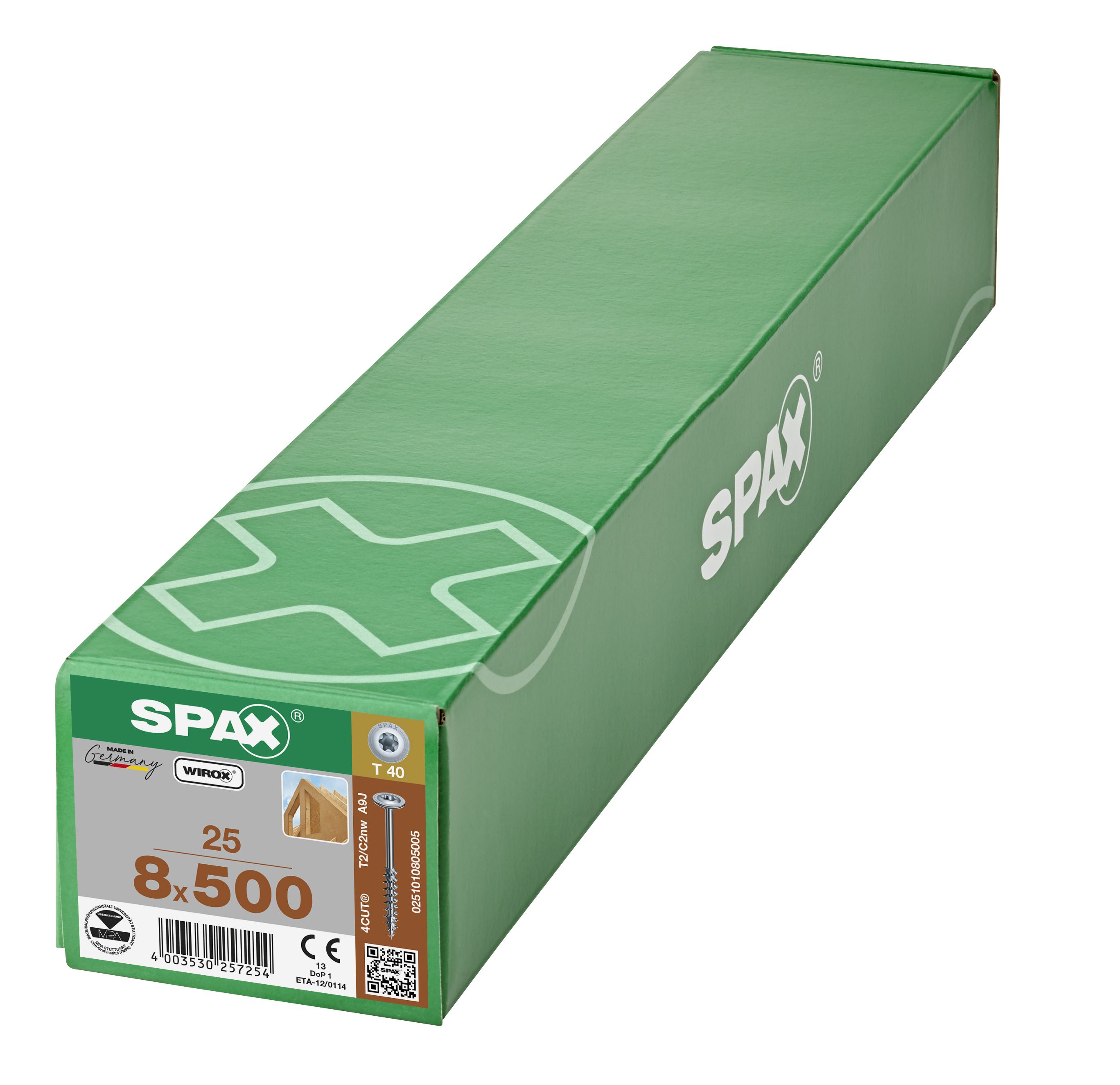 CABEZA ARANDELA SPAX T-STAR PLUS T40 ROSCA PARCIAL 4CUT WIROX 25 UD.