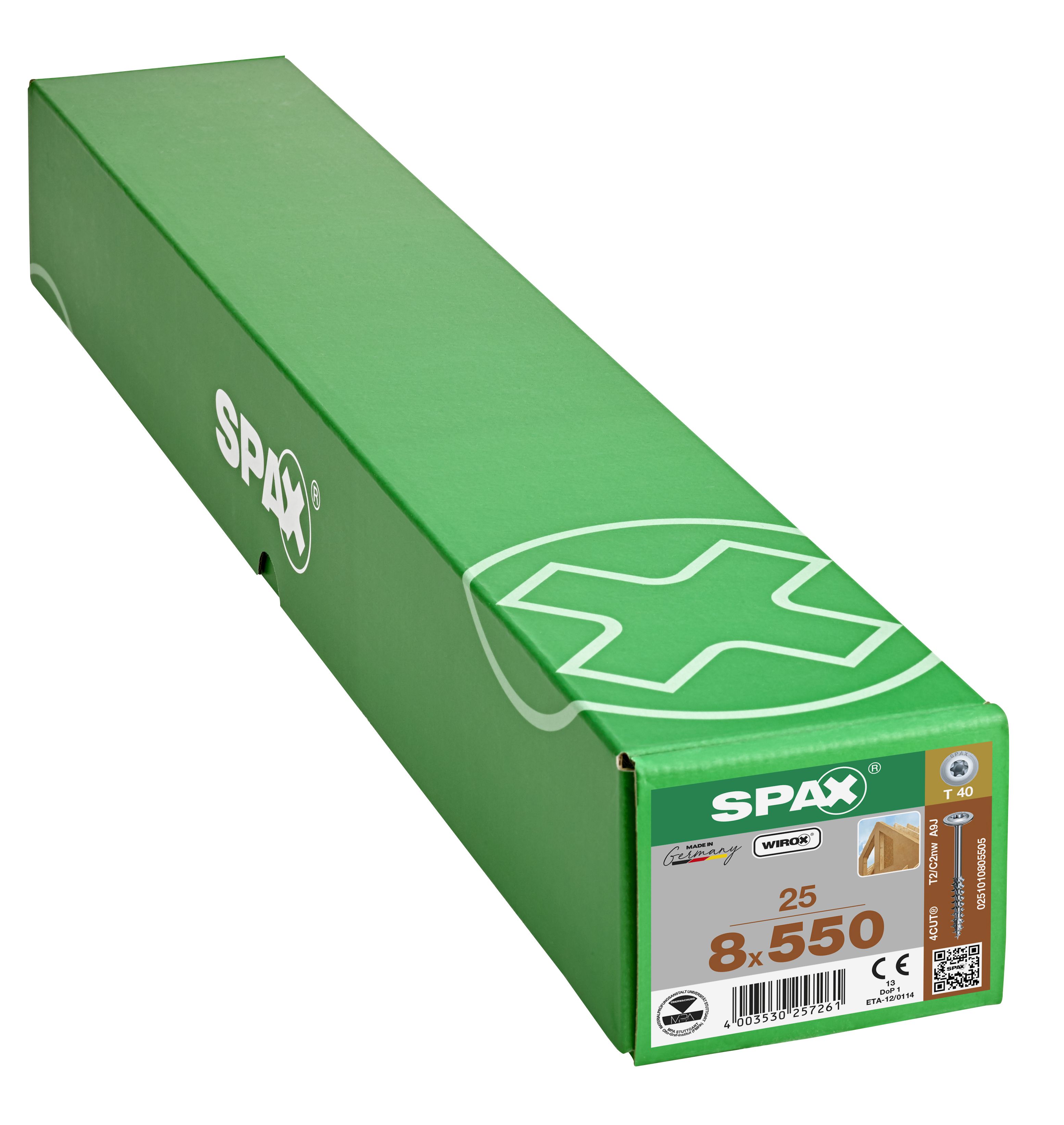 CABEZA ARANDELA SPAX T-STAR PLUS T40 ROSCA PARCIAL 4CUT WIROX 25 UD.