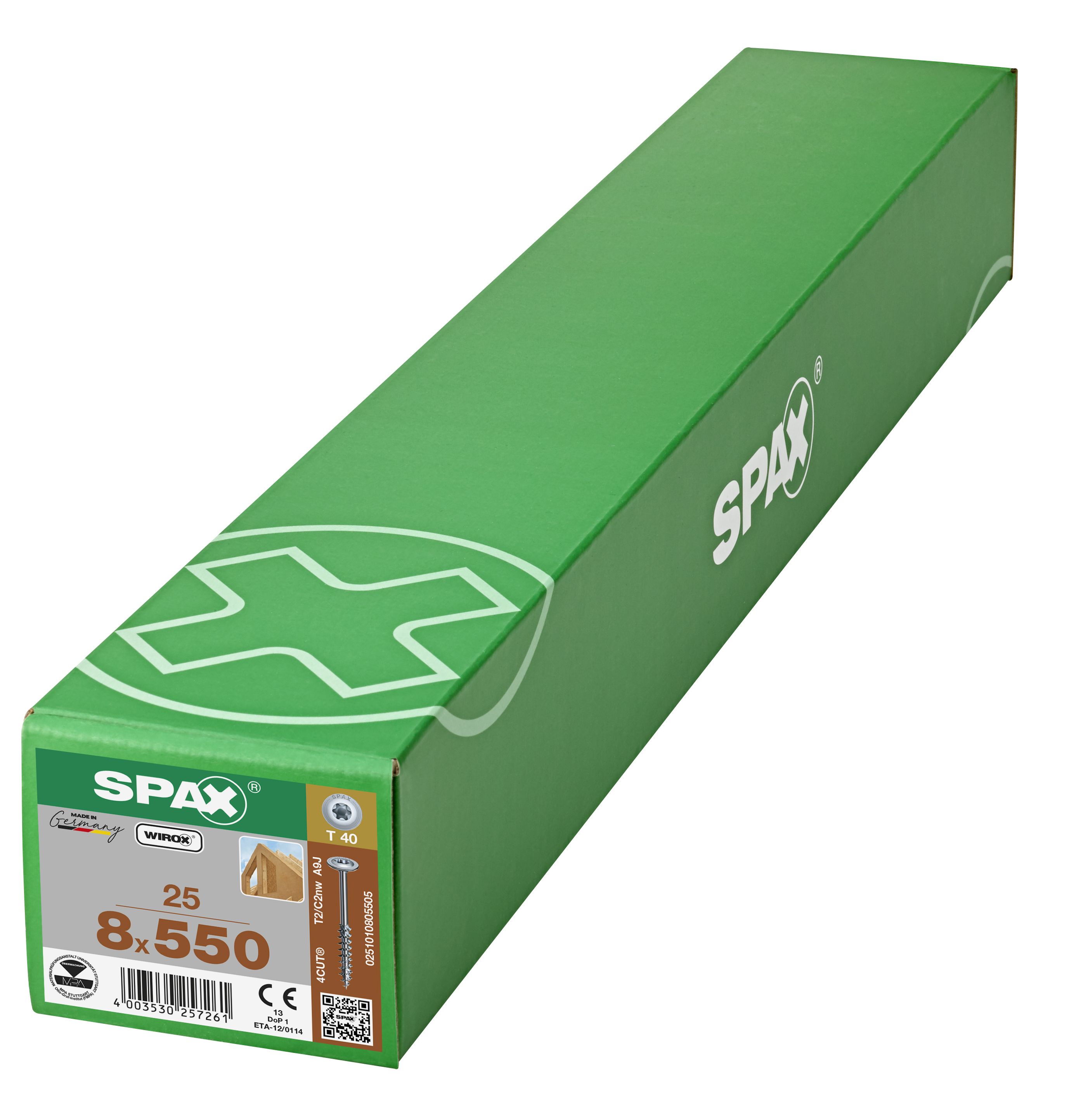 CABEZA ARANDELA SPAX T-STAR PLUS T40 ROSCA PARCIAL 4CUT WIROX 25 UD.