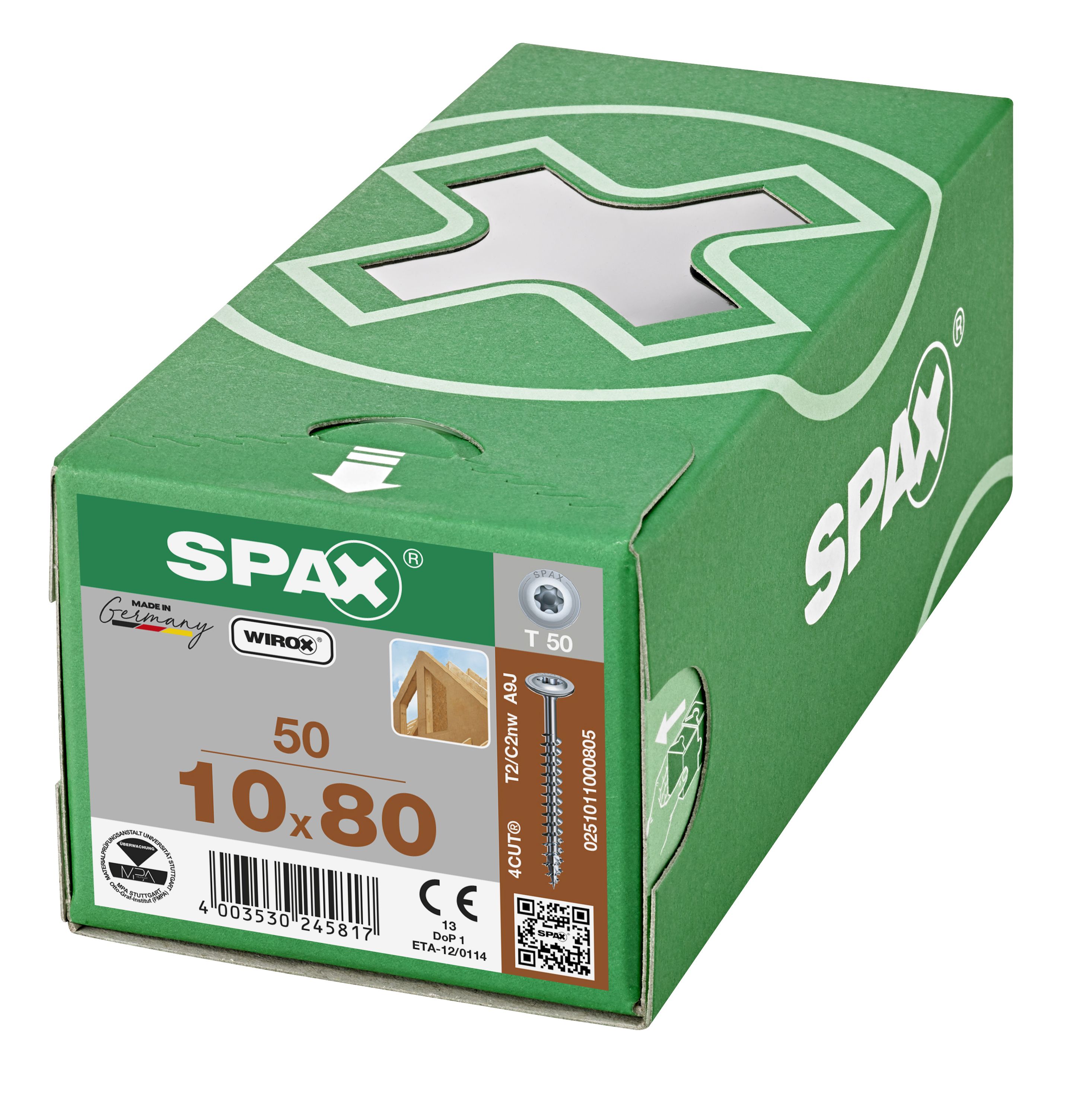CABEZA ARANDELA SPAX T-STAR T50 ROSCA COMPLETA WIROX 50 UD.