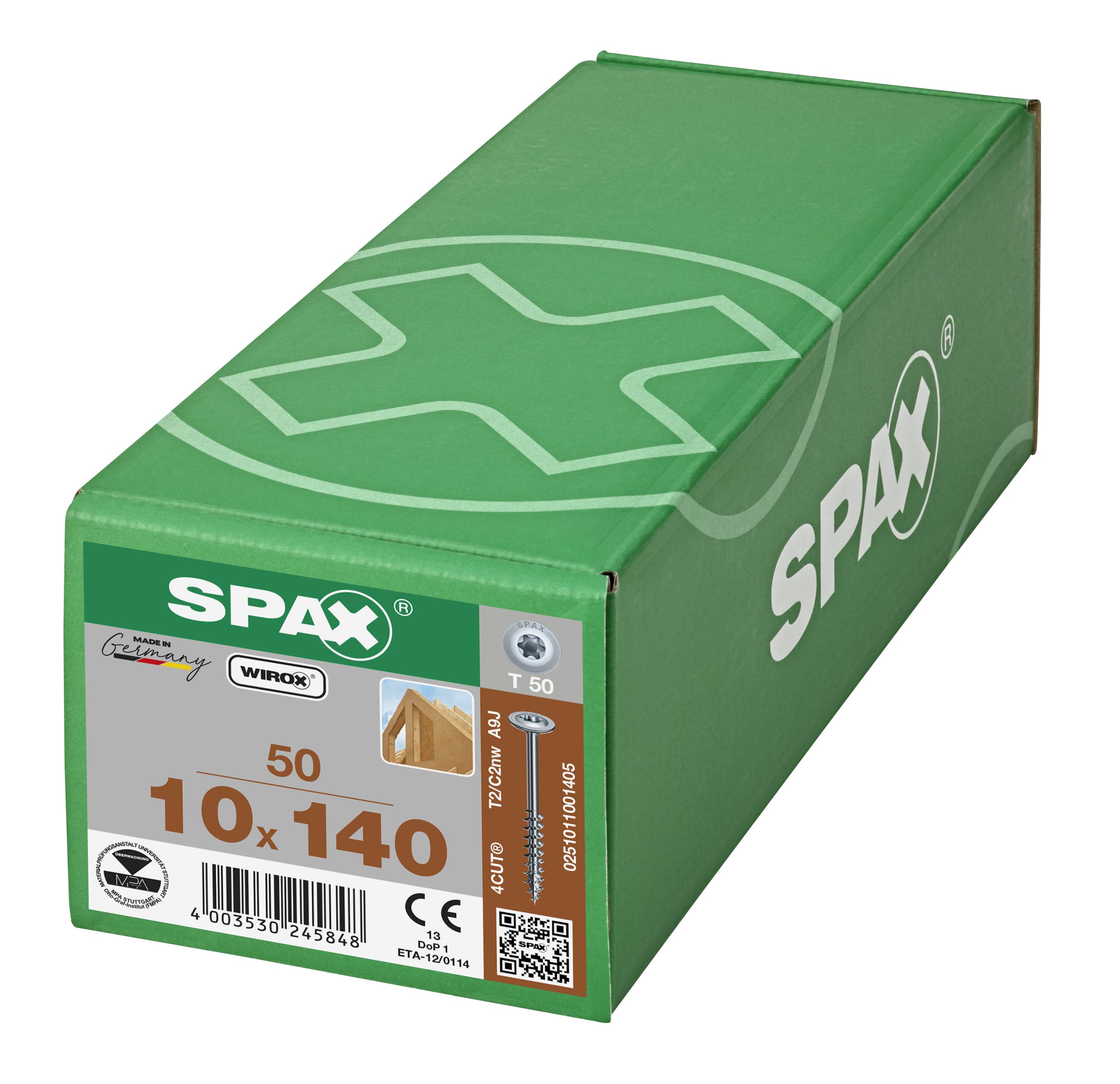CABEZA ARANDELA SPAX T-STAR T50 ROSCA PARCIAL WIROX 50 UD.