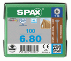 CABEZA ARANDELA SPAX A2 T-STAR PLUS T30 ROSCA COMPLETA 100 UD.
