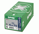 CABEZA PLANA SPAX-S NERVIOS FRESADORES TALADRO EN LA CABEZA 2,5 MM RANURA EN CRUZ Z2 ROSCA COMPLETA WIROX 500 UD.