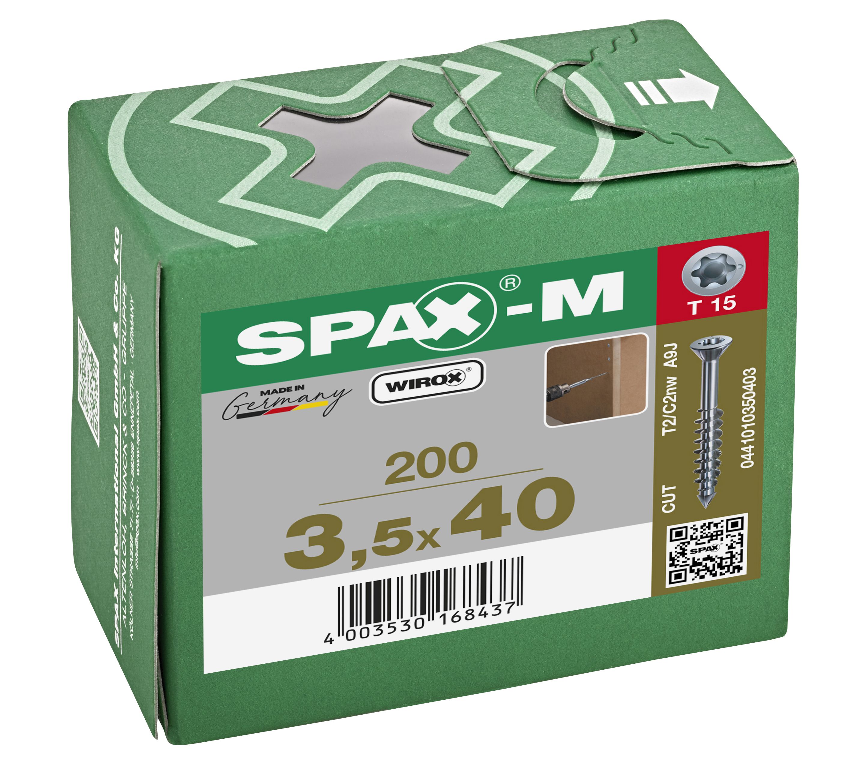 CABEZA PLANA SPAX-M T-STAR PLUS T15 ROSCA PARCIAL CUT WIROX 200 UD.