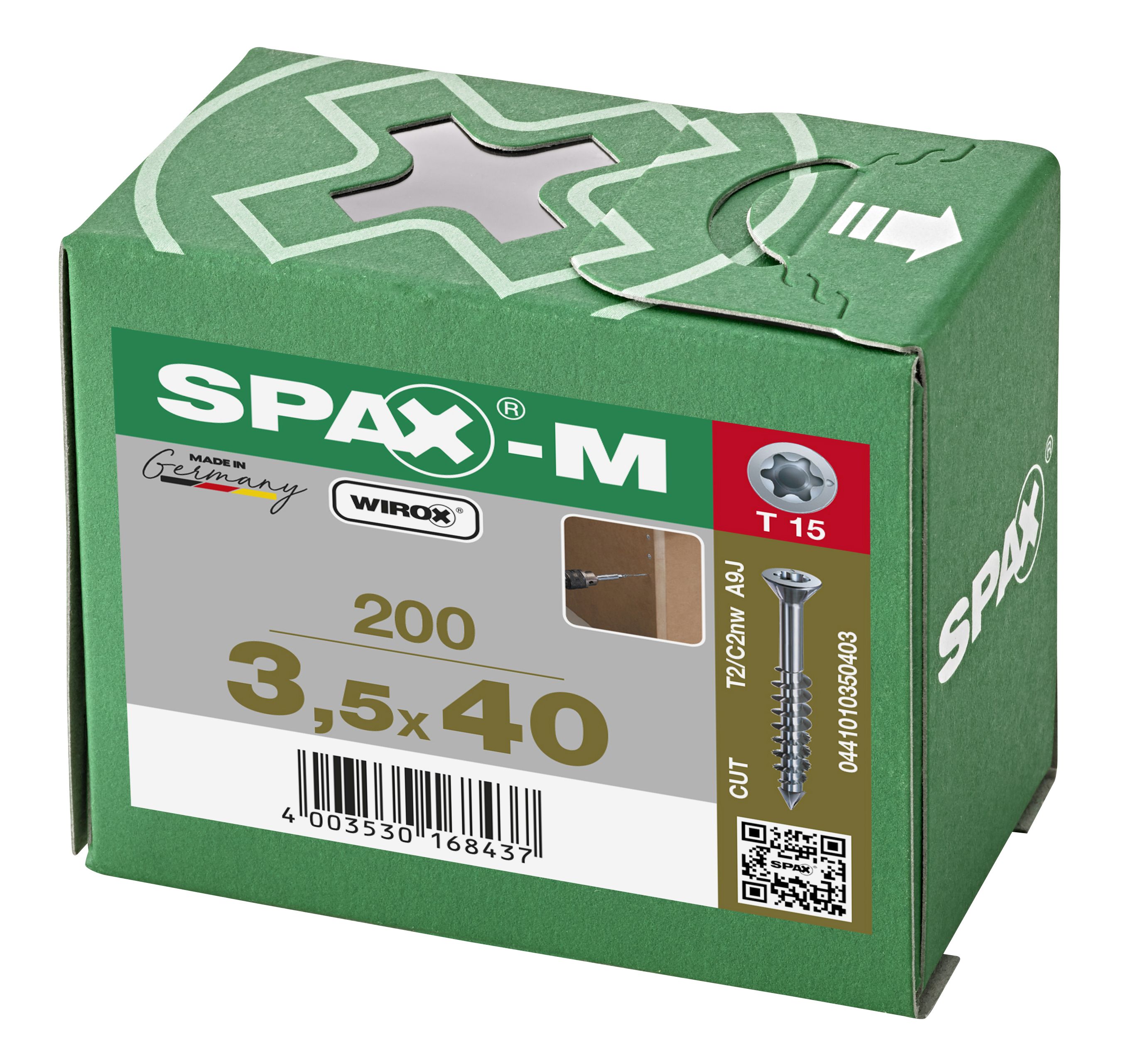 CABEZA PLANA SPAX-M T-STAR PLUS T15 ROSCA PARCIAL CUT WIROX 200 UD.