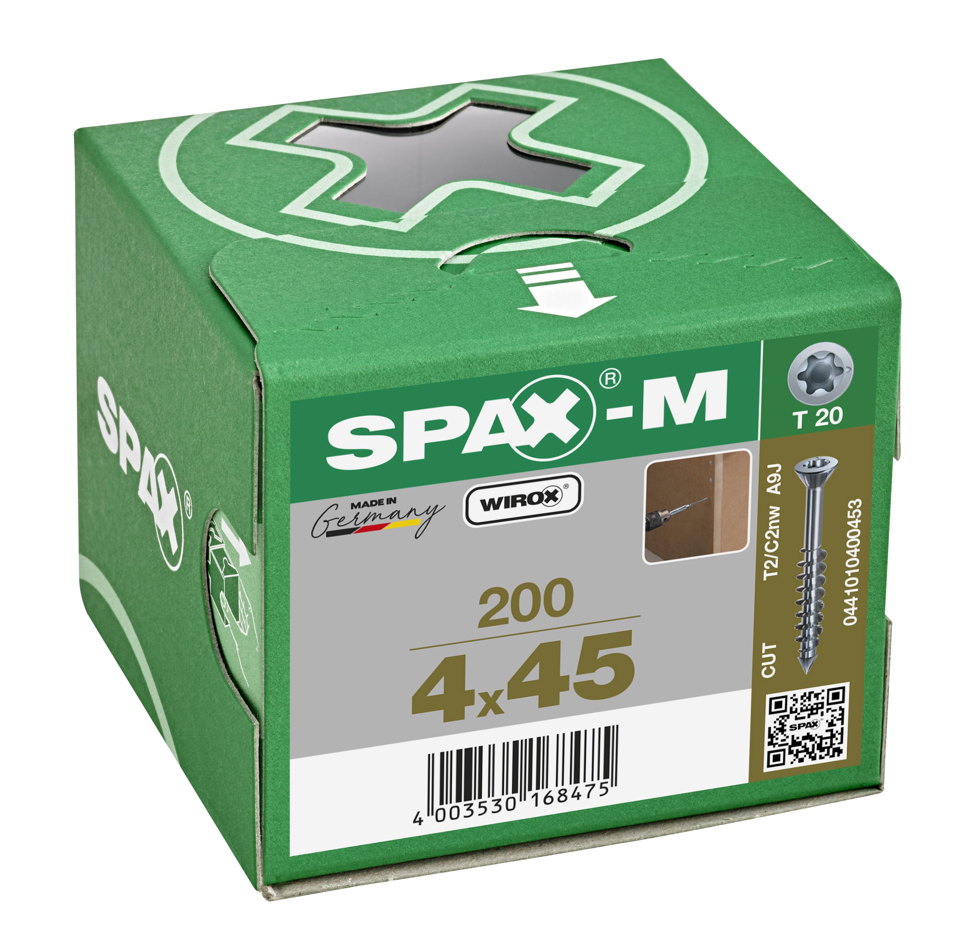 CABEZA PLANA SPAX-M T-STAR PLUS T20 ROSCA PARCIAL CUT WIROX 200 UD.