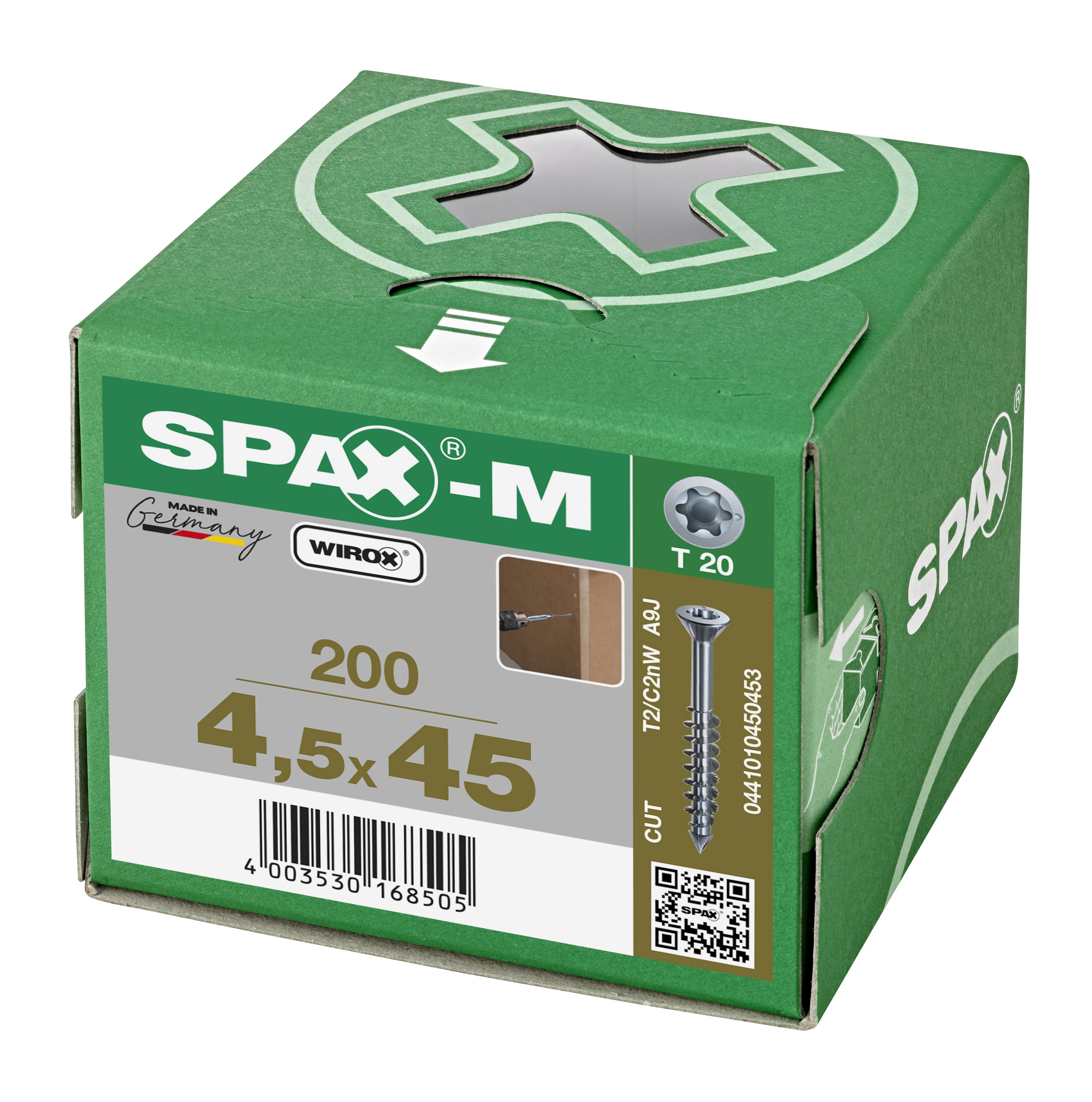 CABEZA PLANA SPAX-M T-STAR PLUS T20 ROSCA PARCIAL CUT WIROX 200 UD.