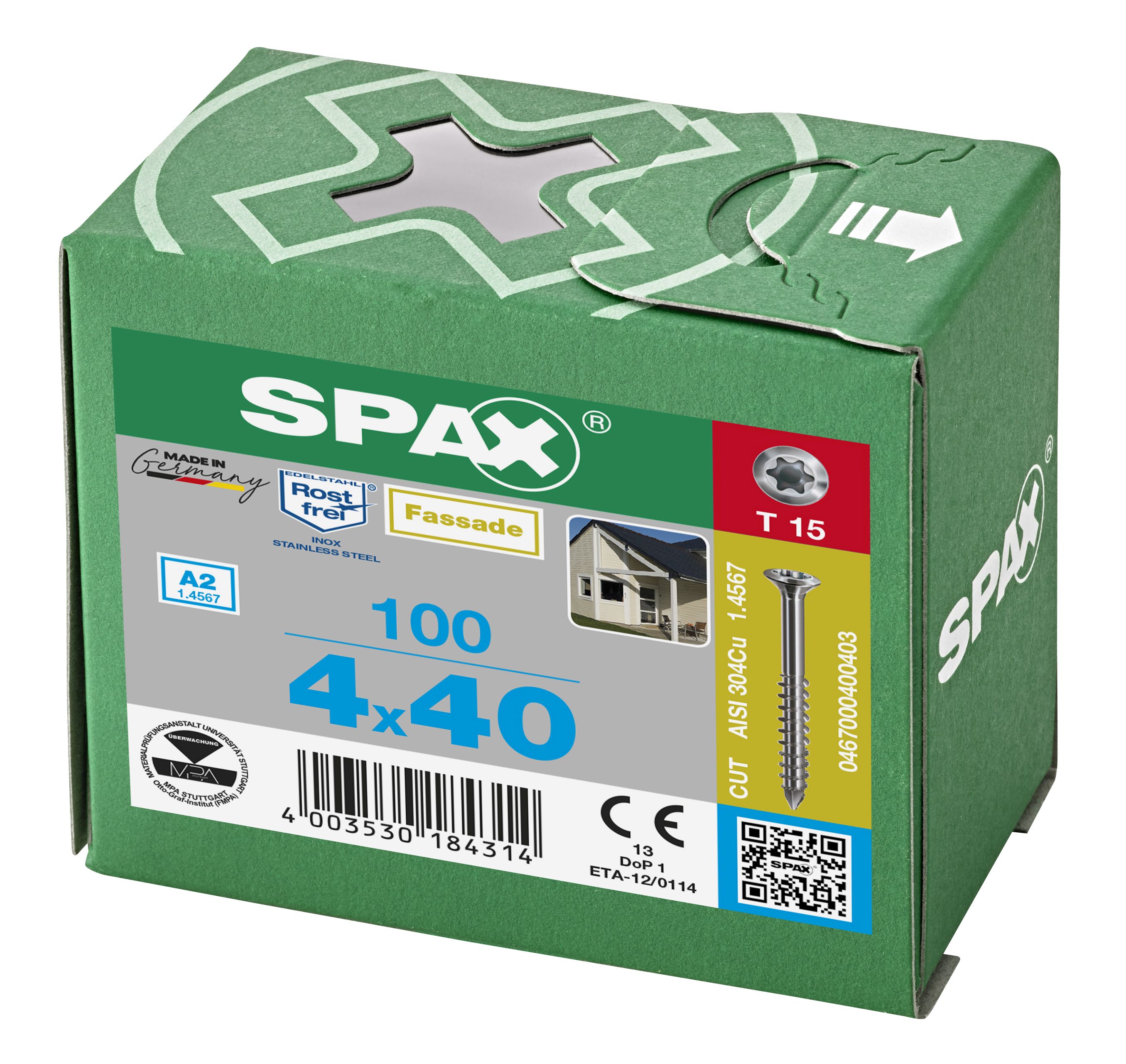 CABEZA GOTA DE SEBO SPAX-S A2 CABEZA PEQUEÑA T-STAR PLUS T15 CUT 100 UD.