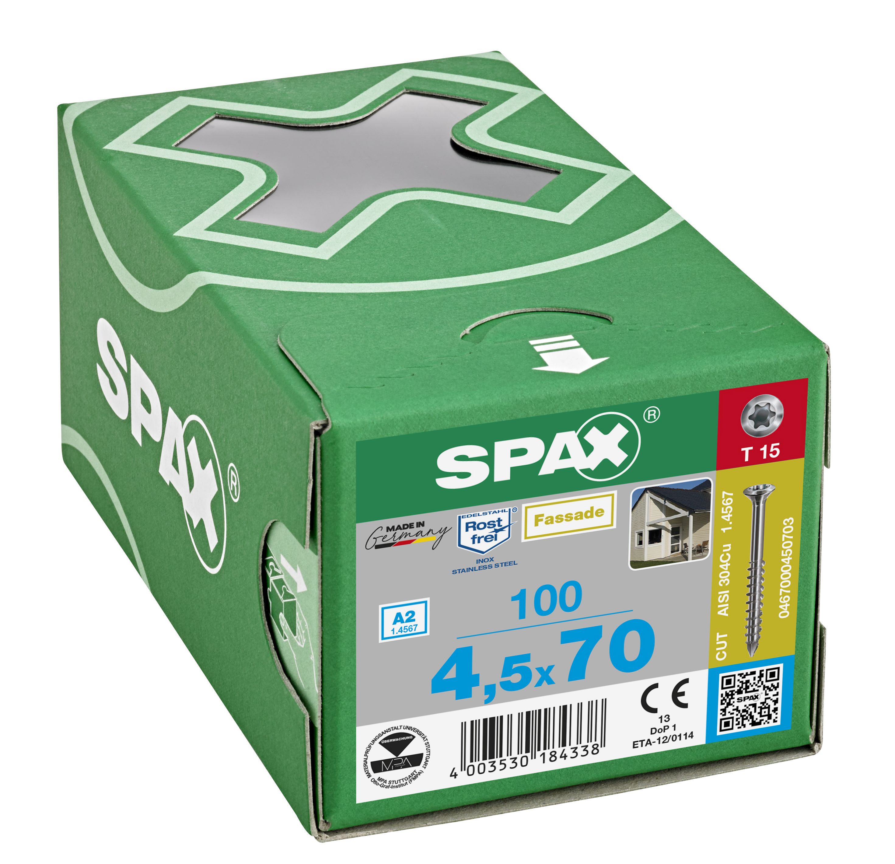 CABEZA GOTA DE SEBO SPAX-S A2 CABEZA PEQUEÑA T-STAR PLUS T15 ROSCA PARCIAL CUT 100 UD.