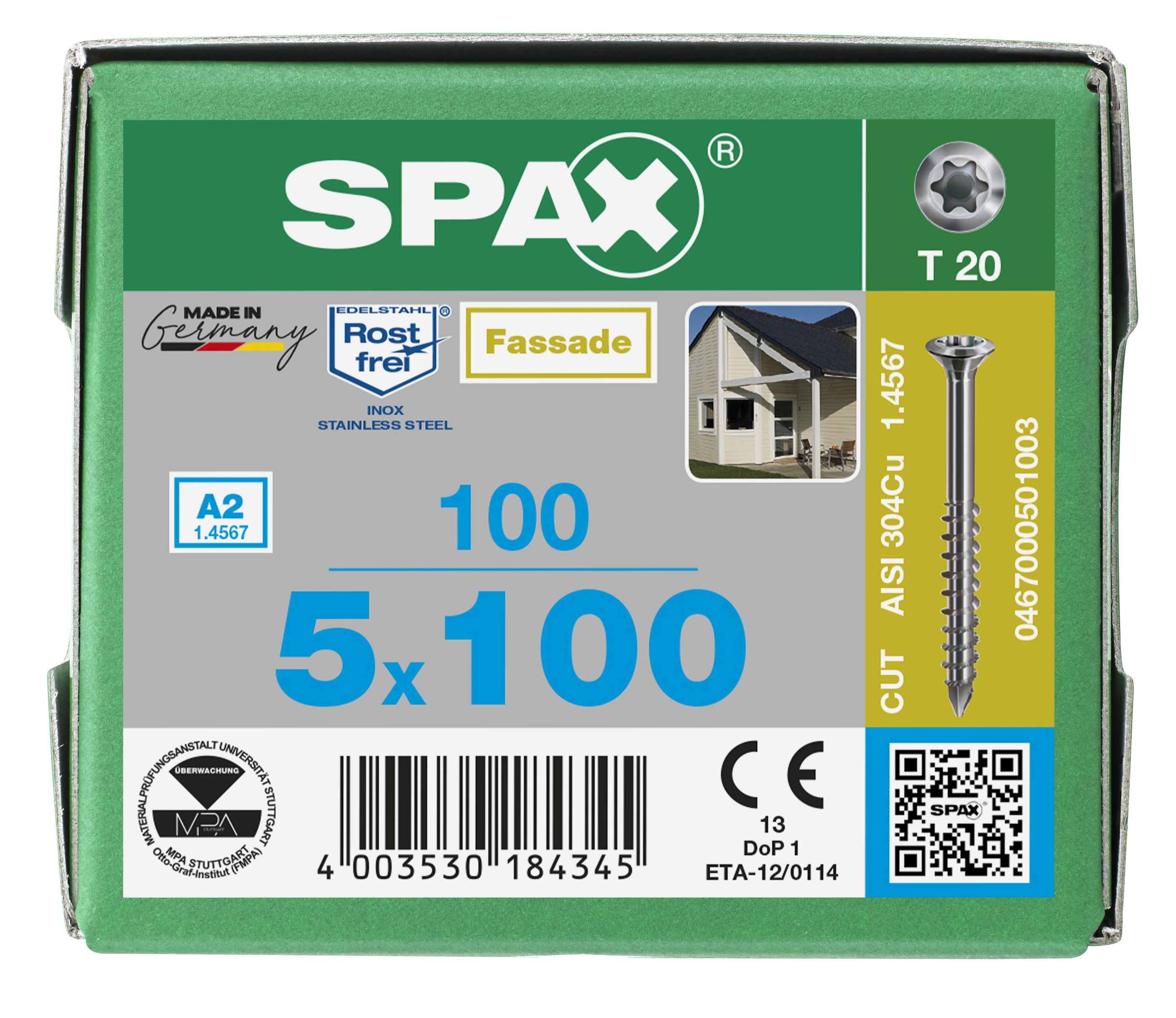 CABEZA GOTA DE SEBO SPAX-S A2 CABEZA PEQUEÑA T-STAR PLUS T20 CUT 100 UD.