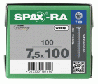 CABEZA PLANA SPAX-RA T-STAR PLUS T30 ROSCA COMPLETA WIROX 100 UD.