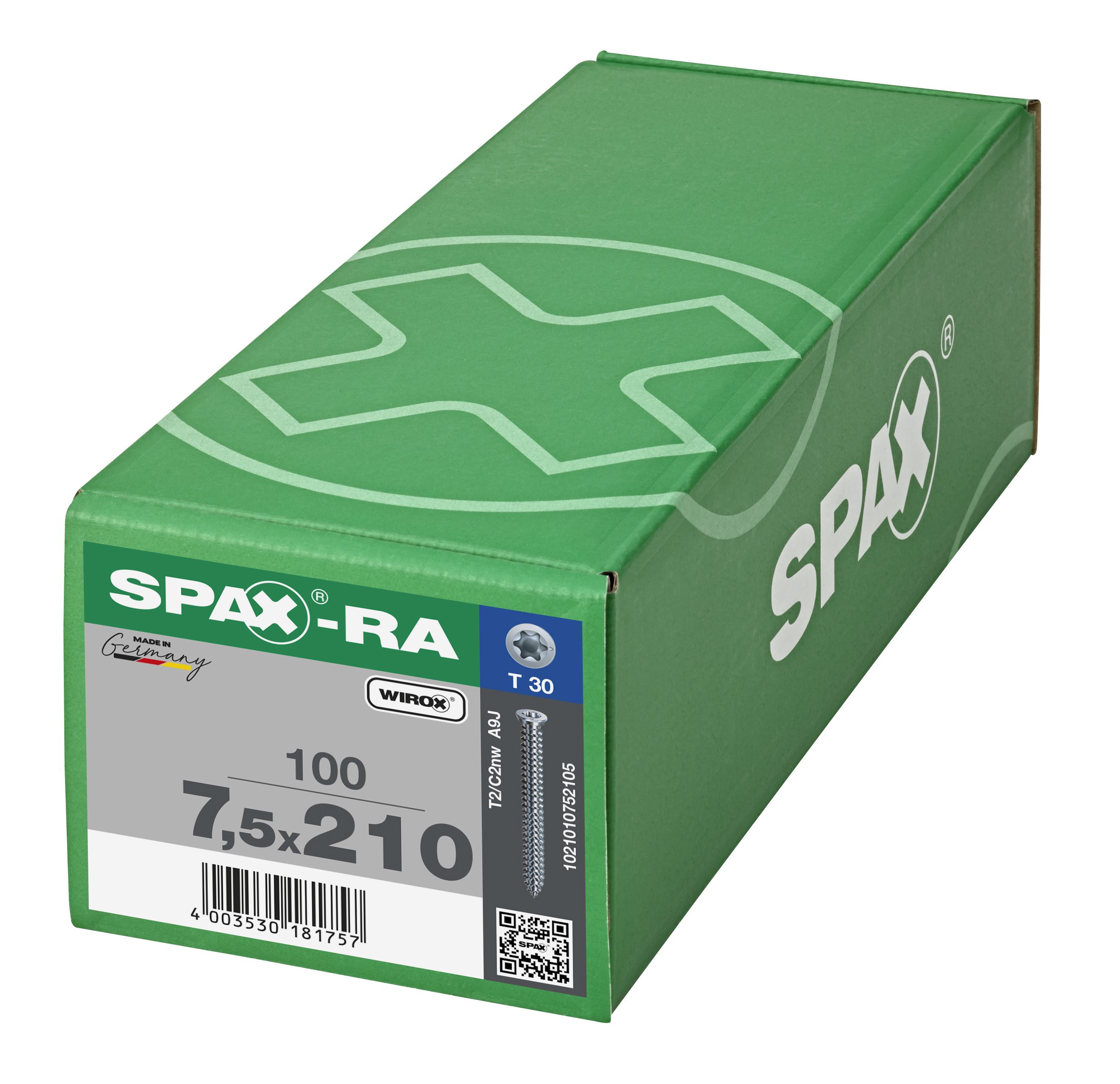 CABEZA PLANA SPAX-RA T-STAR PLUS T30 ROSCA COMPLETA WIROX 100 UD.