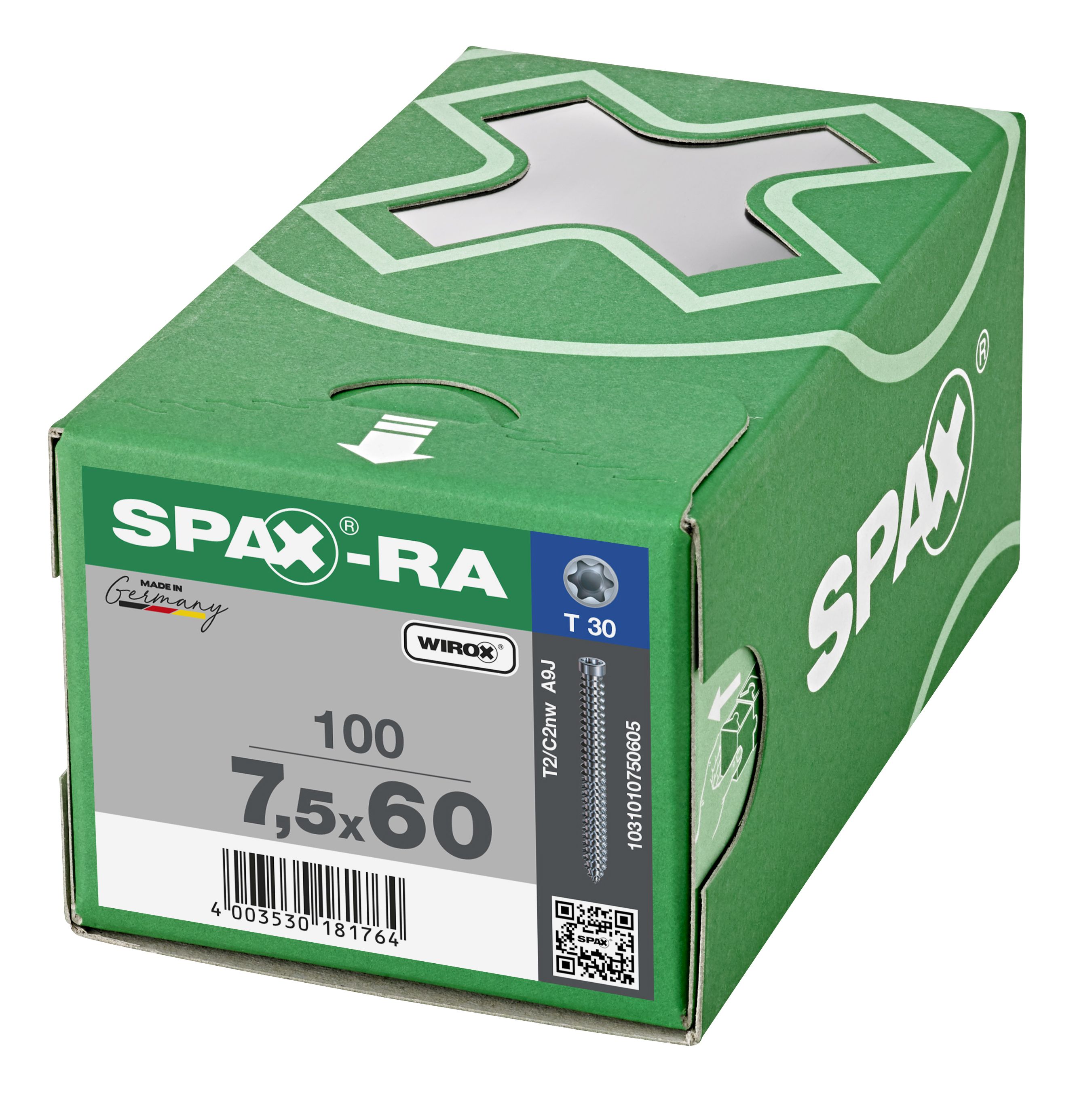 CABEZA CILÍNDRICA SPAX-RA T-STAR PLUS T30 ROSCA COMPLETA WIROX 100 UD.