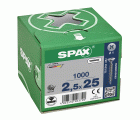 CABEZA PLANA SPAX-S NERVIOS DE FRENADO RANURA EN CRUZ Z1 ROSCA COMPLETA WIROX 1000 UD.