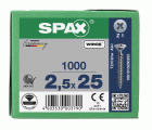 CABEZA PLANA SPAX-S NERVIOS DE FRENADO RANURA EN CRUZ Z1 ROSCA COMPLETA WIROX 1000 UD.