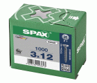 CABEZA PLANA SPAX-S NERVIOS DE FRENADO RANURA EN CRUZ Z1 ROSCA COMPLETA WIROX 1000 UD.