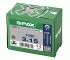CABEZA PLANA SPAX-S NERVIOS DE FRENADO RANURA EN CRUZ Z1 ROSCA COMPLETA WIROX 1000 UD.