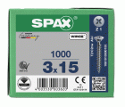CABEZA PLANA SPAX-S NERVIOS DE FRENADO RANURA EN CRUZ Z1 ROSCA COMPLETA WIROX 1000 UD.
