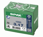 CABEZA PLANA SPAX-S NERVIOS DE FRENADO RANURA EN CRUZ Z1 ROSCA COMPLETA WIROX 1000 UD.